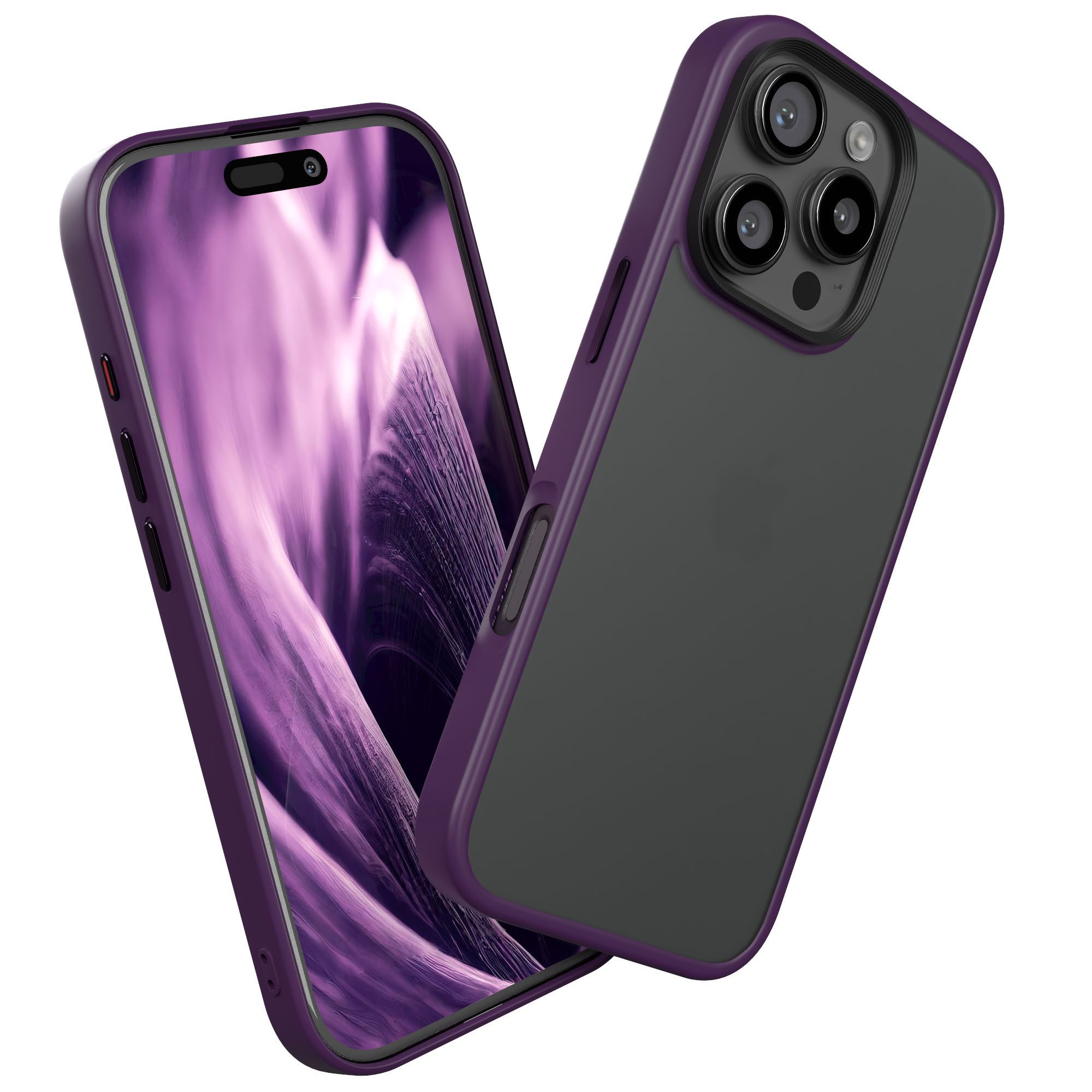 EAZY CASE Handyhülle Outdoor Case für Apple iPhone 16 Pro 6,3 Zoll, Hybrid Case mit Aufprallschutz stoßfest Hülle Outdoor Lila Violett