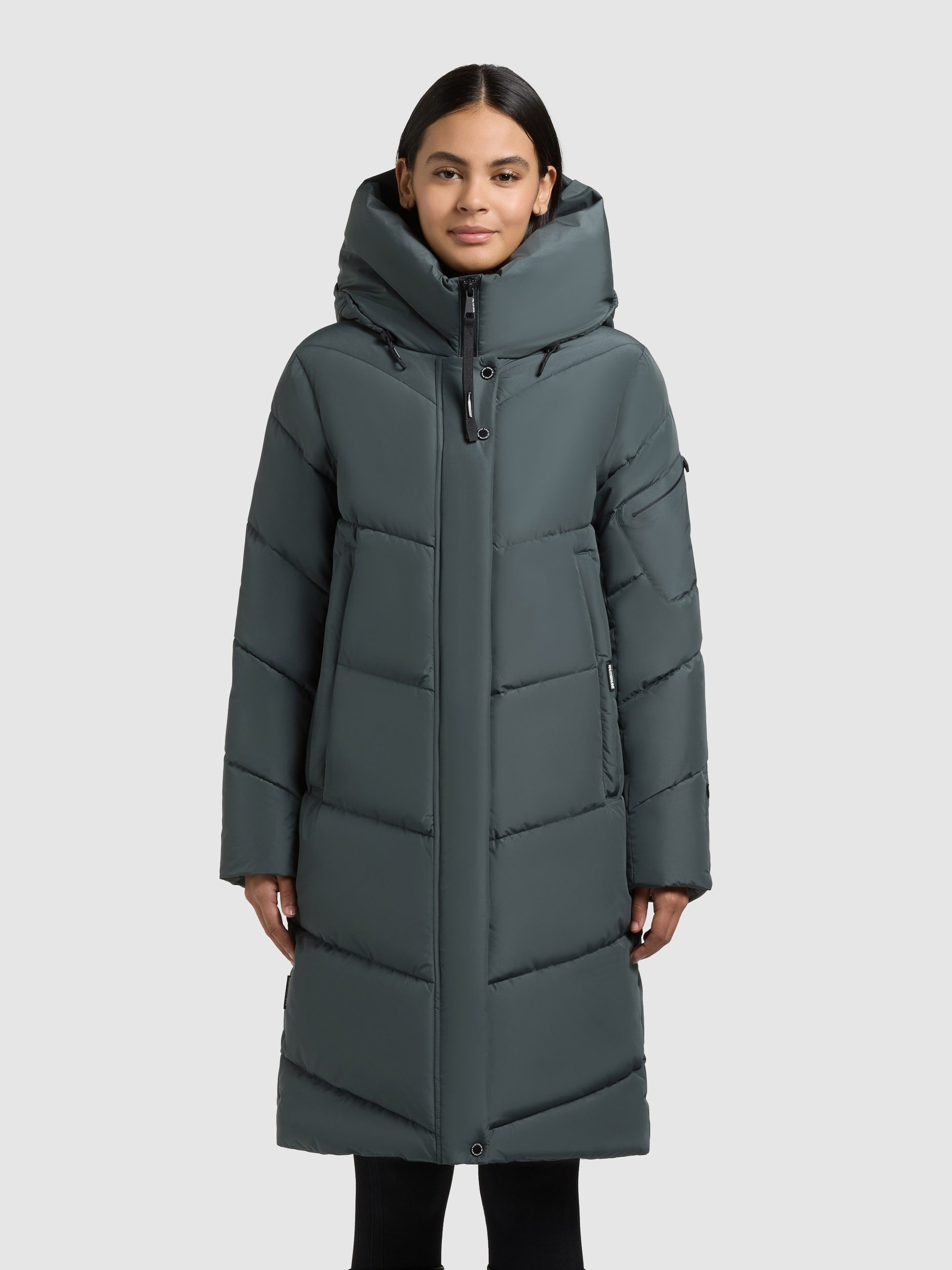 khujo Steppmantel Damenmantel JANGE2 MATT mit Kapuze