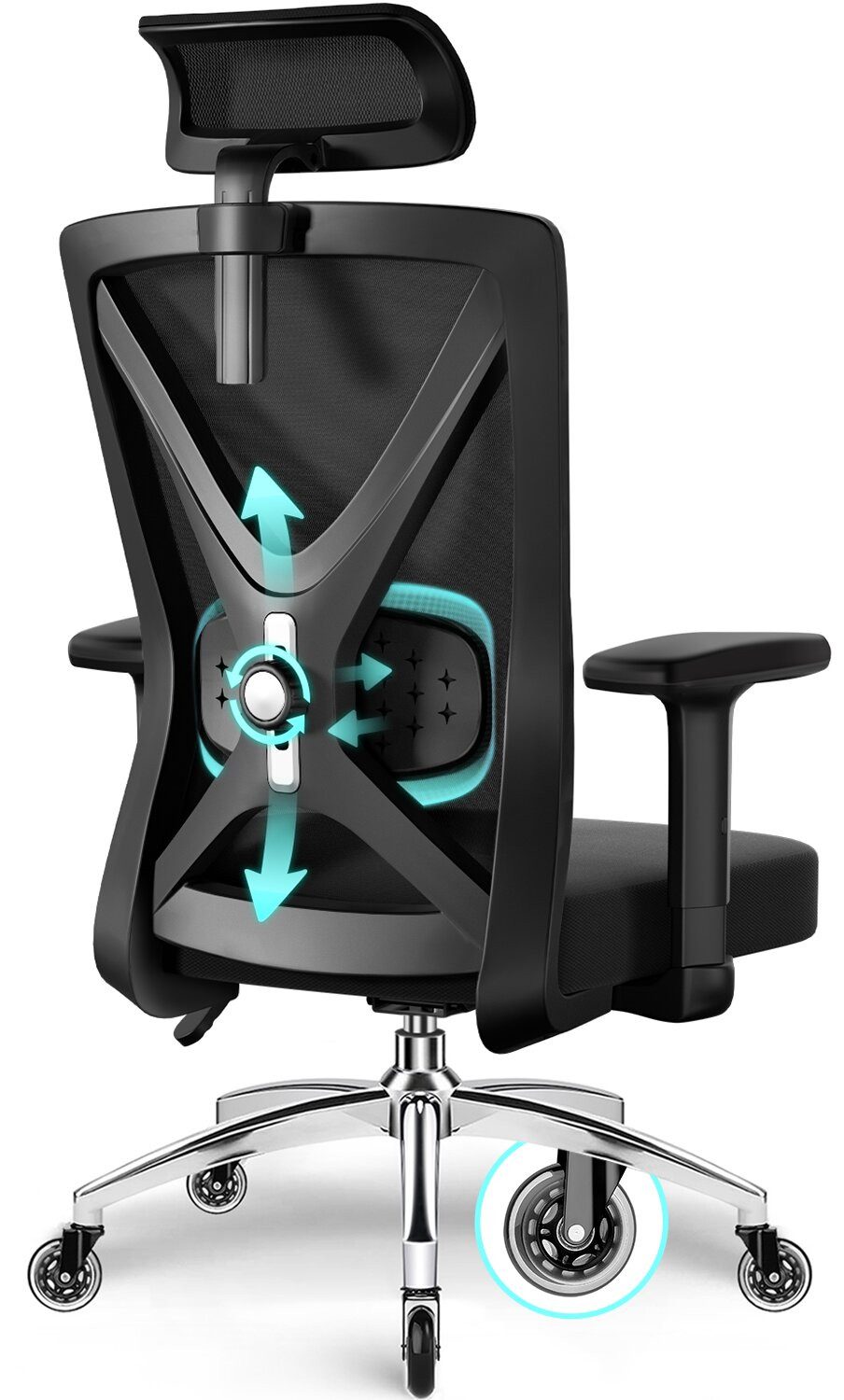 Adormii Bürostuhl Bürostuhl mit Weiches-3D-Lendenkissen,Ergonomischer Büros günstig online kaufen