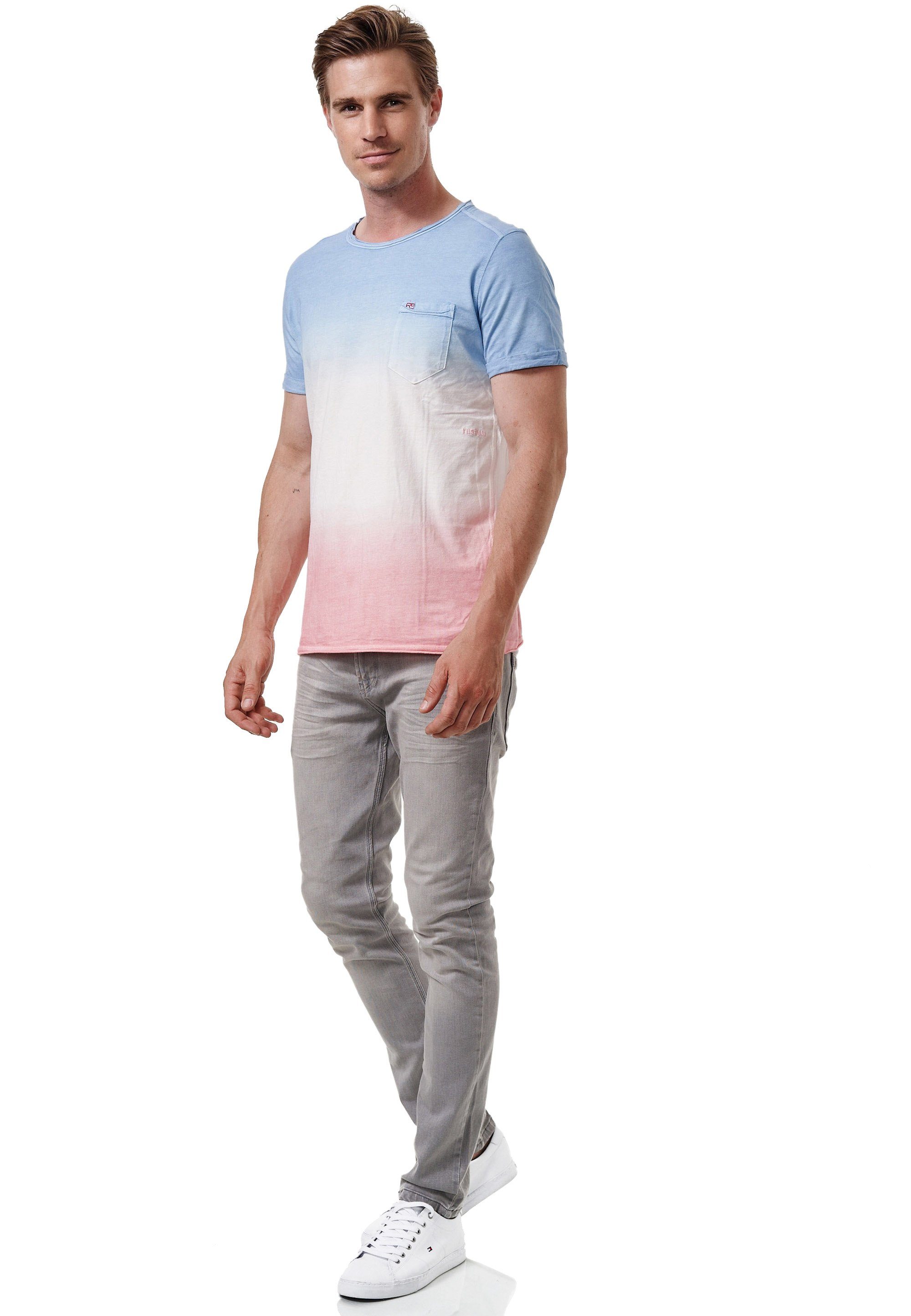 toller Neal blau-rosa in Rusty T-Shirt Used-Optik