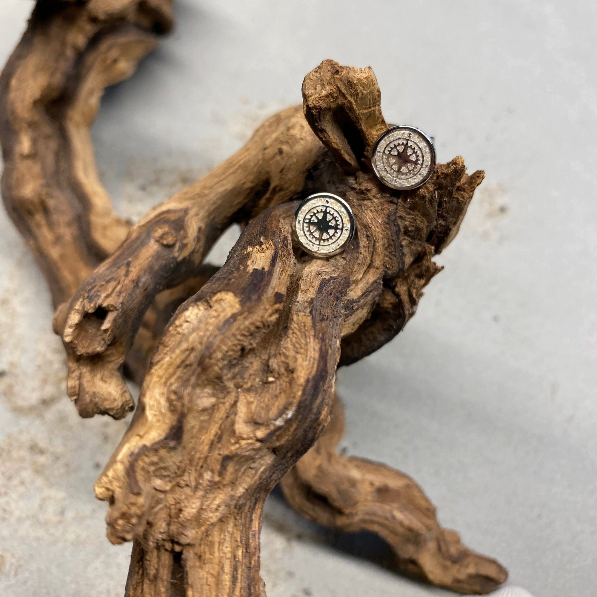 DUR Ohrring-Set DUR Schmuck: Ohrringe, Ohrstecker "Kompass" mit Strandsand O5039