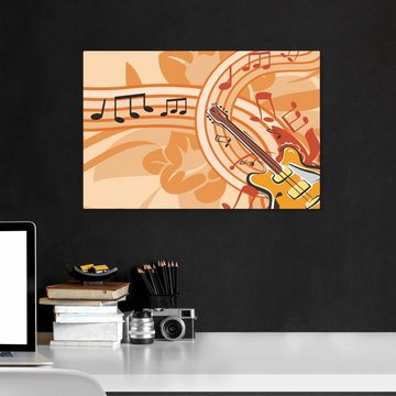 wandmotiv24 Leinwandbild Musik Gitarre Grunge, Abstrakt (1 St), Wandbild, Wanddeko, Leinwandbilder in versch. Größen