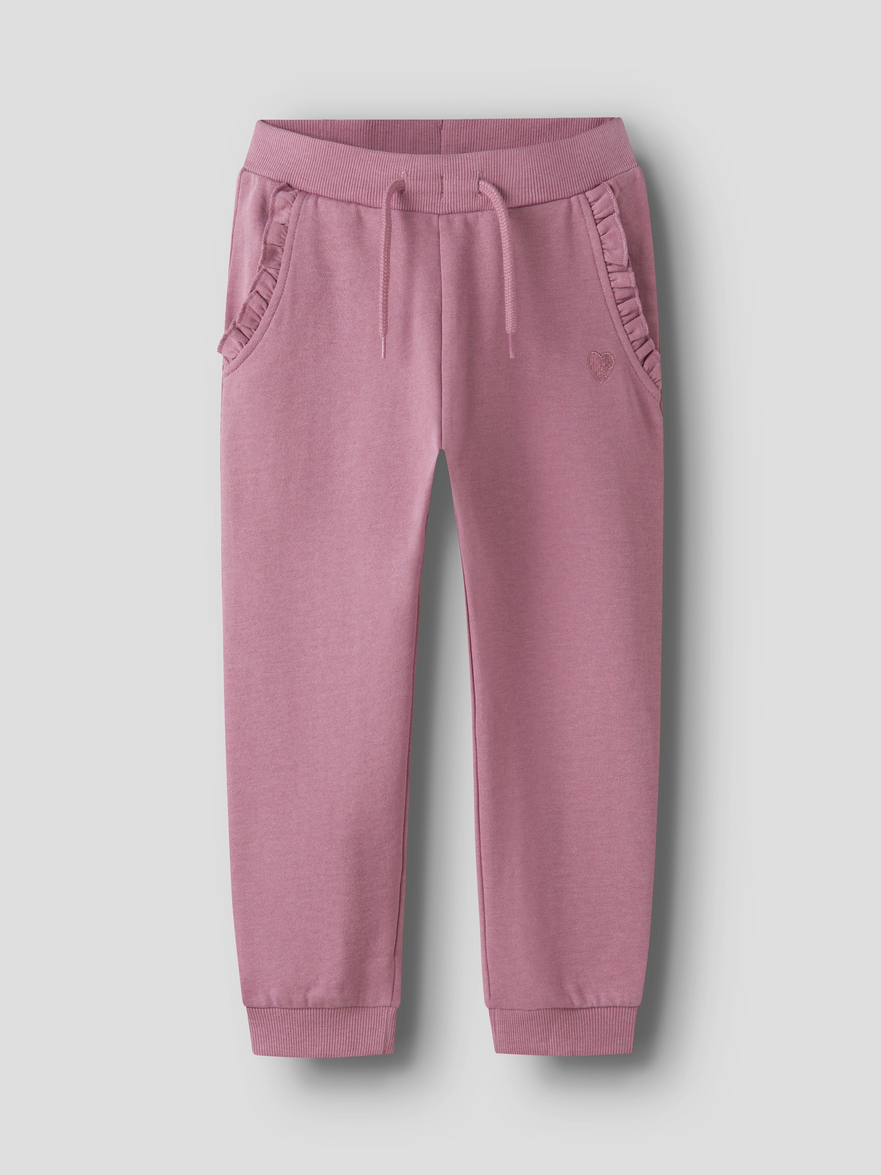 Name It Sweathose NMFVIMA SWE PANT BRU NOOS mit süßem Rüschendetail