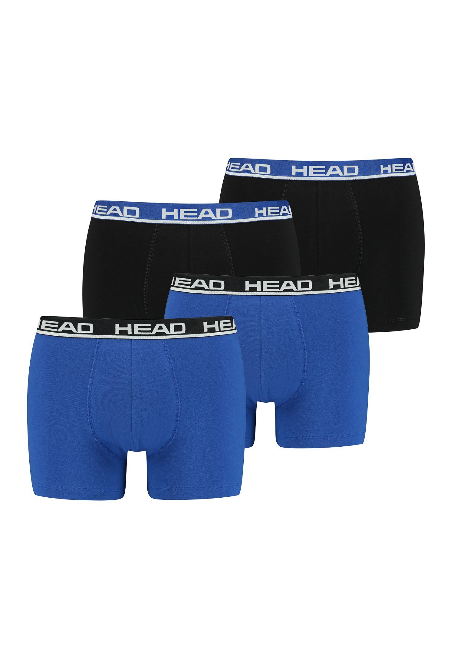 Head 4er-Pack) Blue Boxer (Spar-Set, 4P Basic Head 4-St., Boxershorts Black/Black Blue