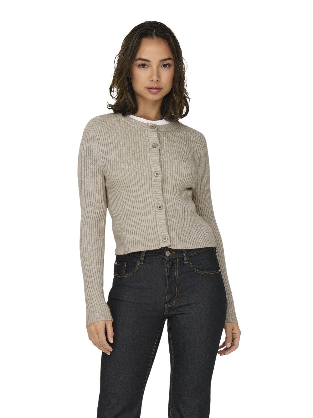 ONLY Strickjacke ONLKATIA LIFE LS BUTTON mit Rundhals-Ausschnitt günstig online kaufen