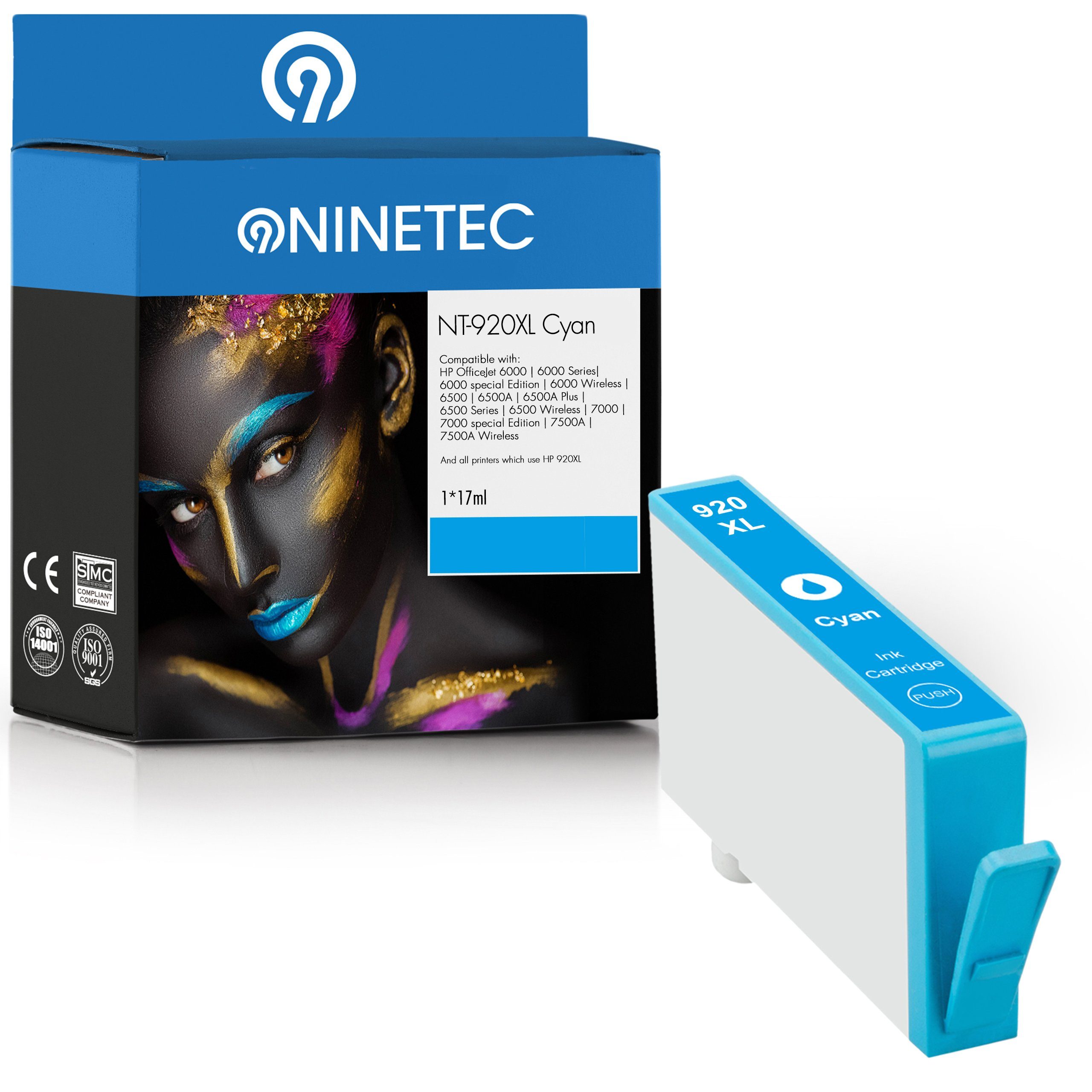 NINETEC ersetzt HP 920XL 920 XL Cyan Tintenpatrone