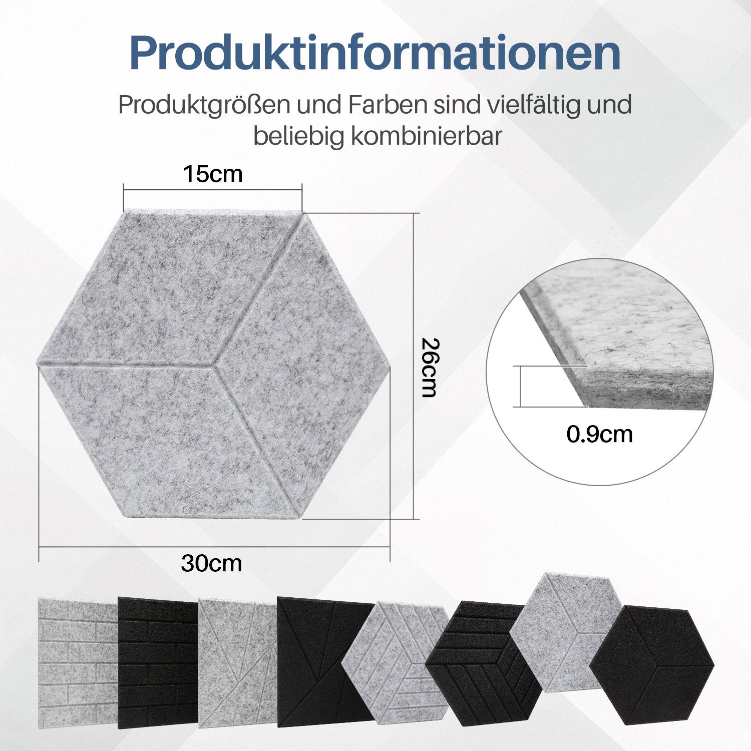 Clanmacy Akustikplatte 18 stuks Akustikplatten Hexagonal günstig online kaufen
