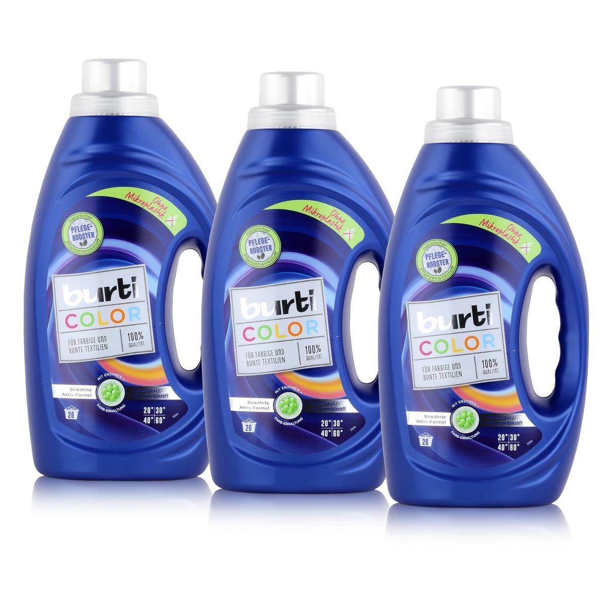 burti burti color Feinwaschmittel 1,45L - Für farbige & bunte Textilien (3er Colorwaschmittel
