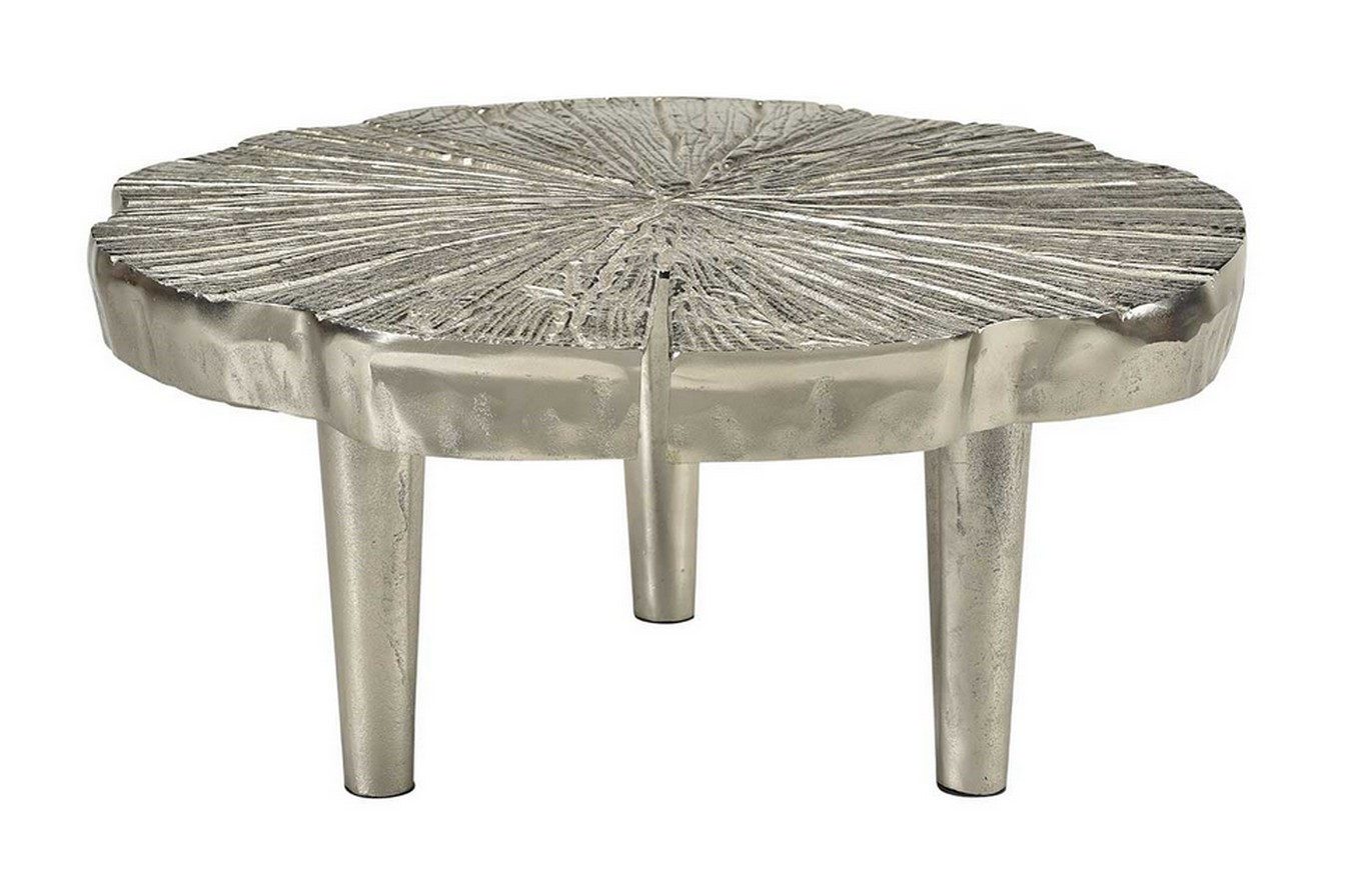 daslagerhaus Couchtisch Couchtisch Flow Metall silber D 65