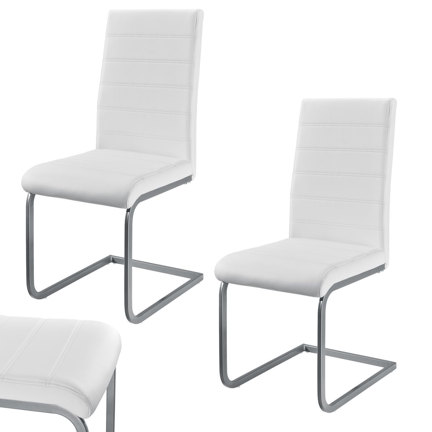 Juskys Freischwinger Vegas, hohe Rückenlehne, pflegeleicht, günstig online kaufen