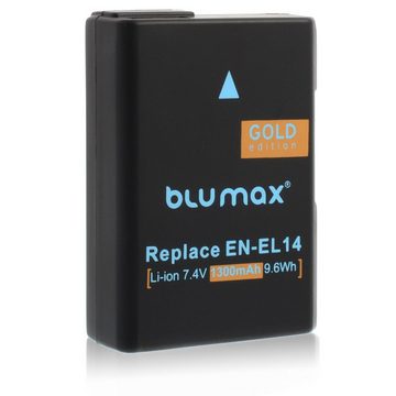Blumax Set mit Lader für Nikon EN-EL14 D3300 D5500 1300mAh Kamera-Ladegerät