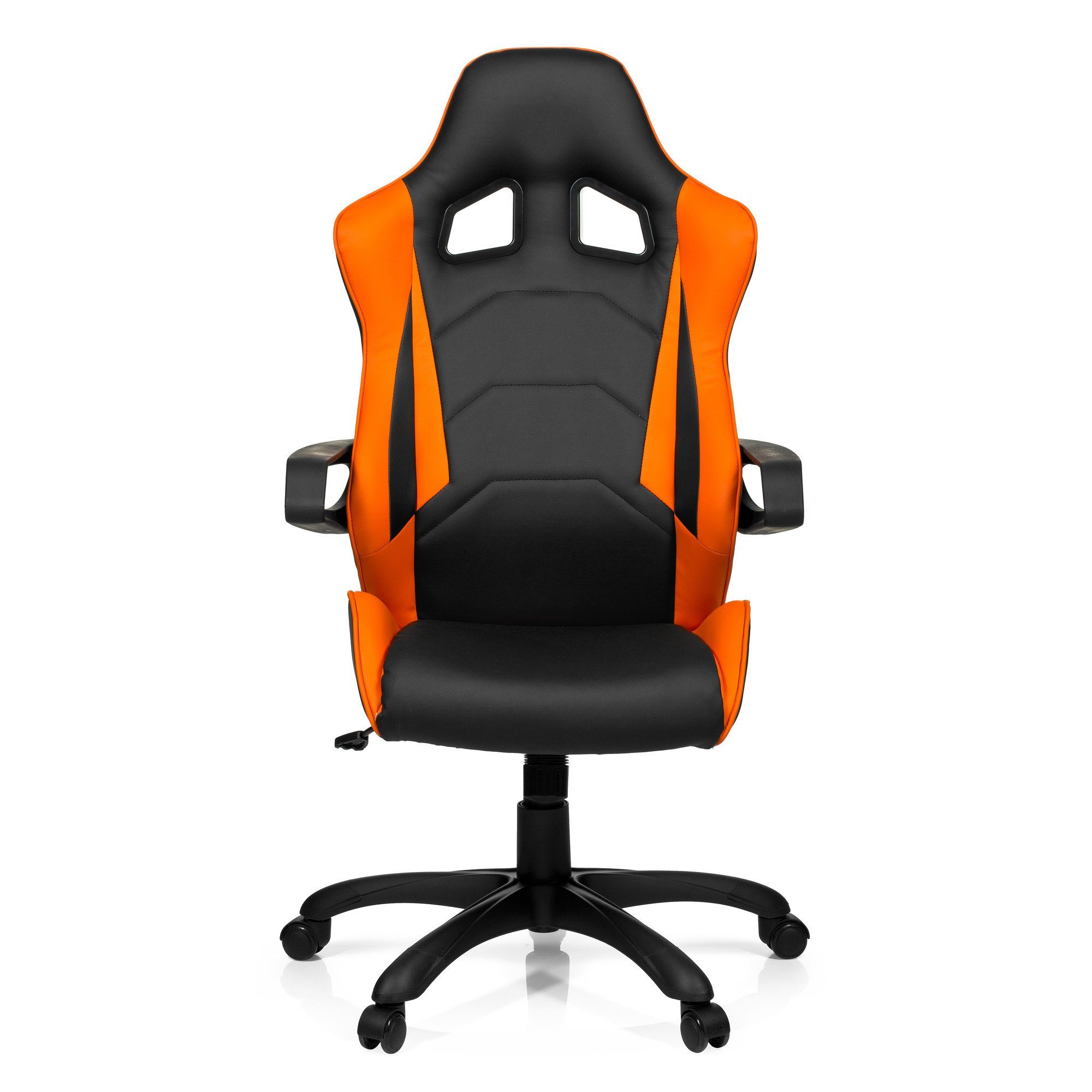 hjh OFFICE Drehstuhl Gamingstuhl GAME PRO I Kunstleder, ergonomisch Schwarz / Orange