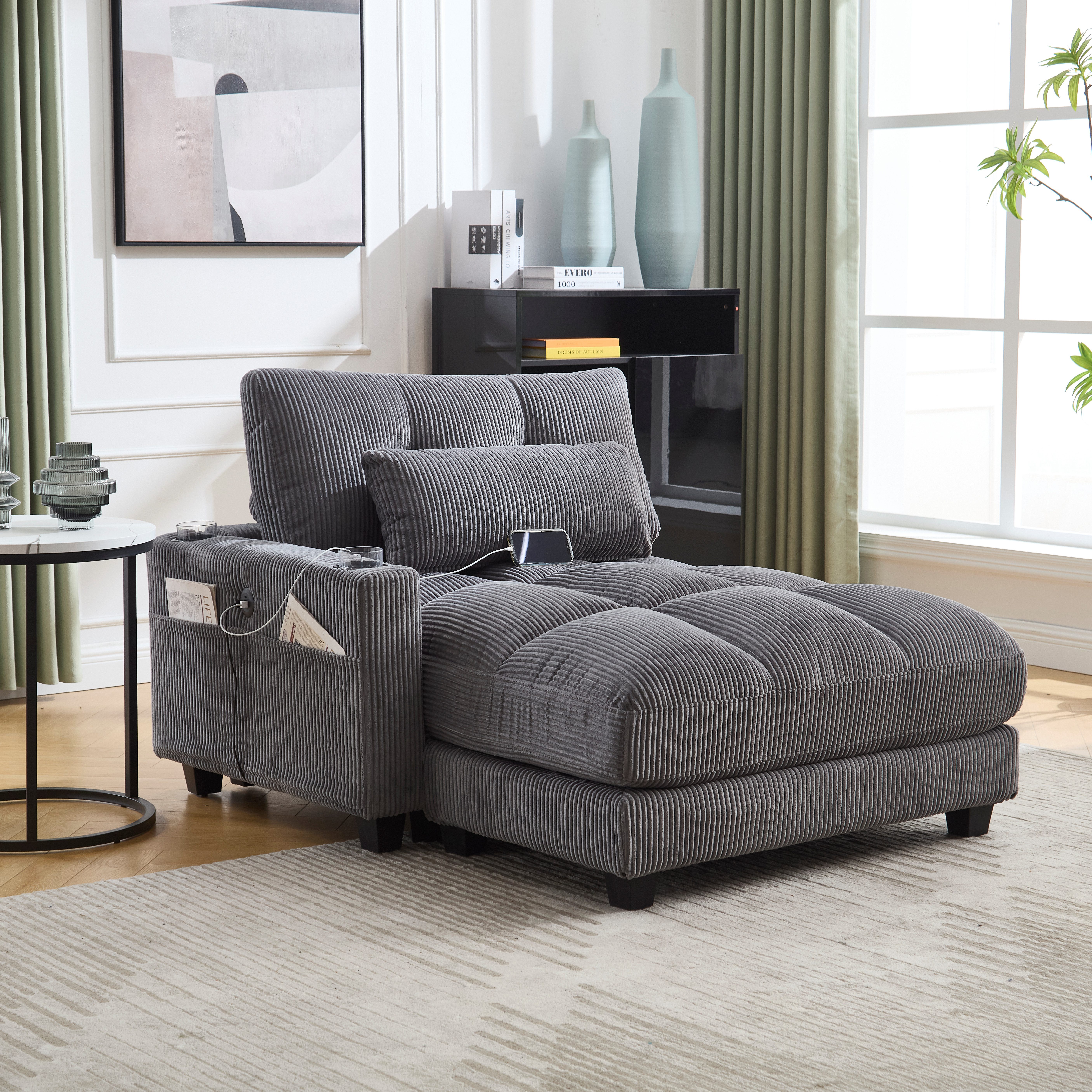 Odikalo Loungesofa Einzelsofa Freizeitsofa Palmensessel handgeländer Tasche günstig online kaufen