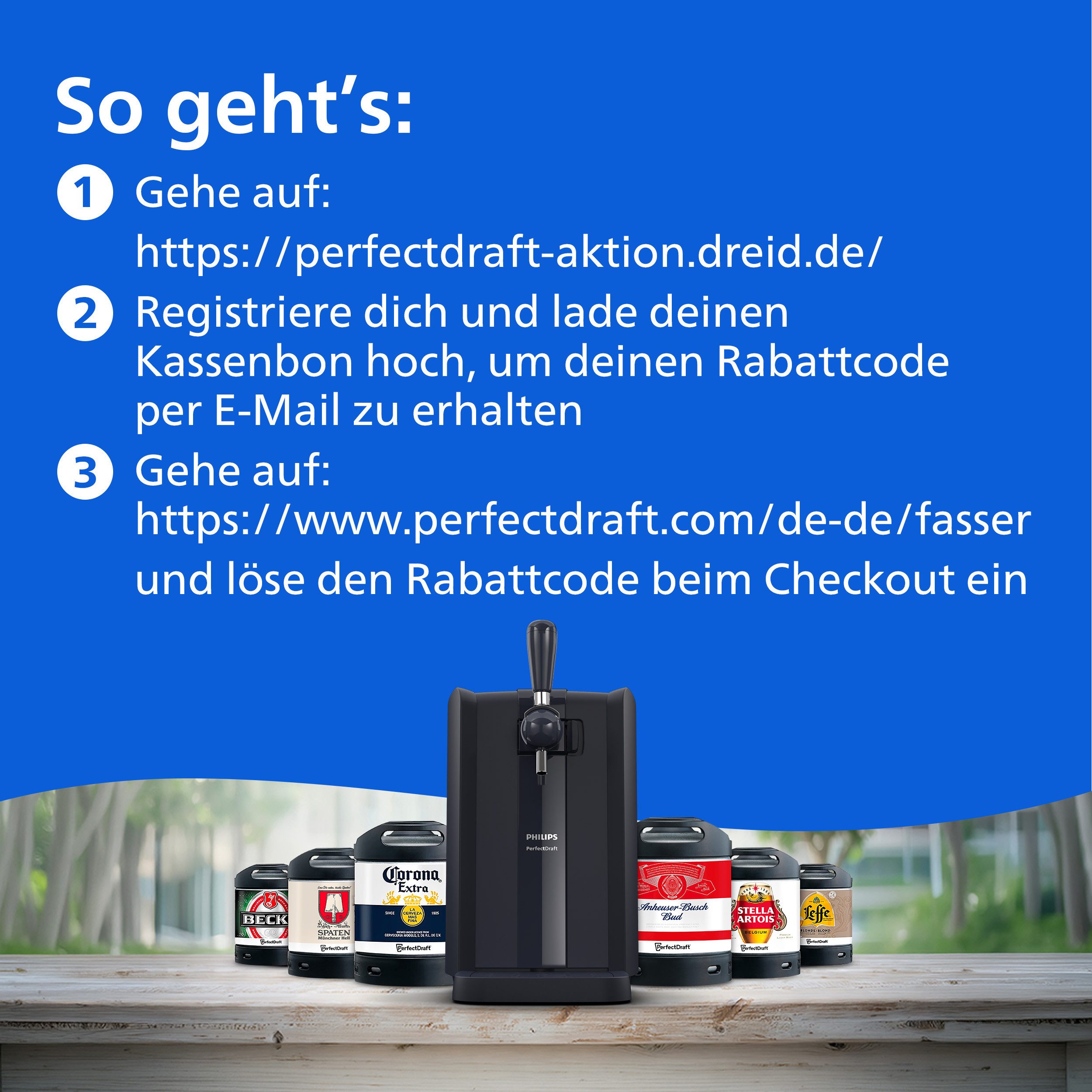 Philips Bierzapfanlage Perfect Draft 5000 Series, mit 3 Grad Kühlung und LED Beleuchtung