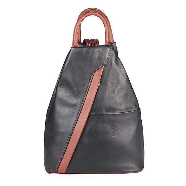 ITALYSHOP24 Rucksack »Made in Italy Damen Leder Tasche Schultertasche«, leichtgewicht Shopper, als Rucksack & Handtasche tragbar