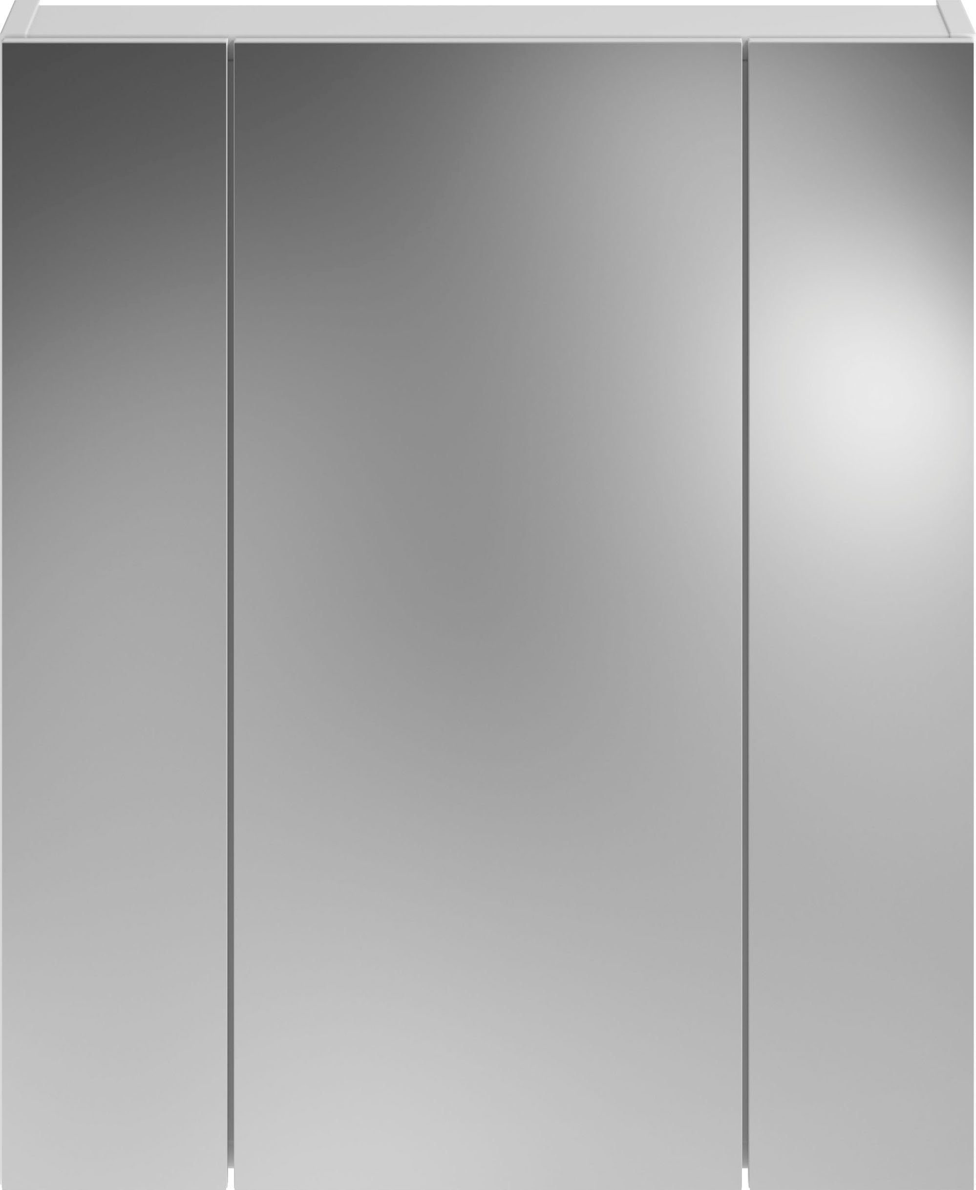 Spiegelschrank Breite weiß/weiß 60 INOSIGN Malmö inkl. Badmöbel, Badezimmerspiegelschrank hochglanz cm Leuchte, (Set)