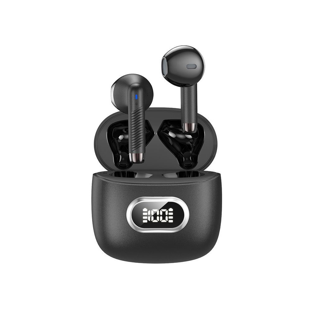 Bluetooth-In-Ear-Headset schwarz Kabelloses mit In-Ear-Kopfhörer universeller MOUTEN Digitalanzeige