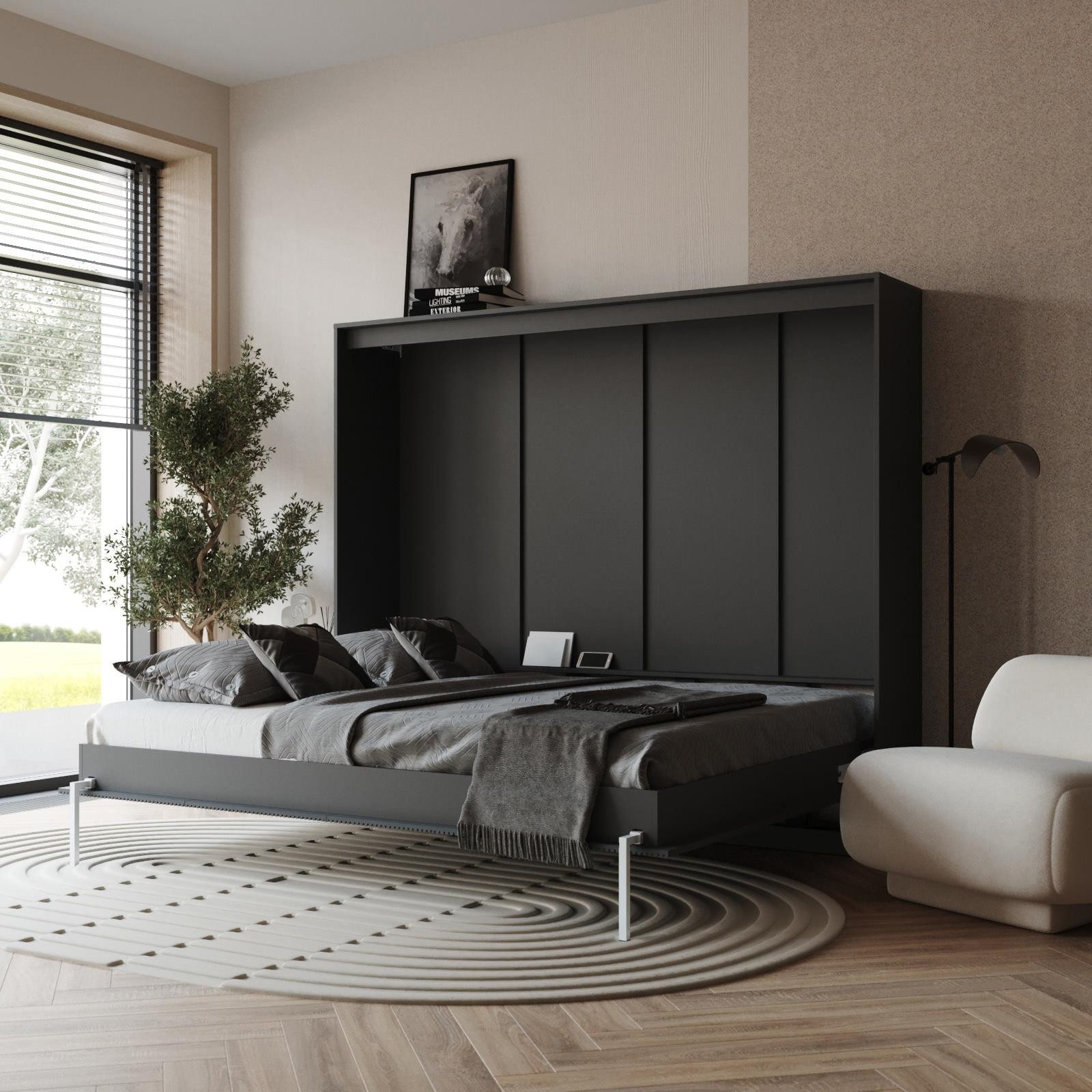 SMARTBett Schrankbett Schrankbett WAVES 160x200 Horizontal günstig online kaufen