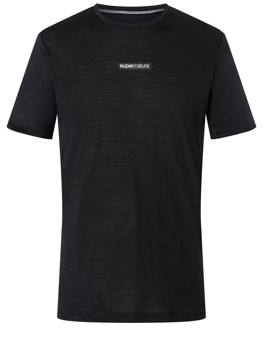 Black SCHOOL pflegeleichter Jet NEW Print-Shirt SUPER.NATURAL Merino Merino-Materialmix T-Shirt TEE M