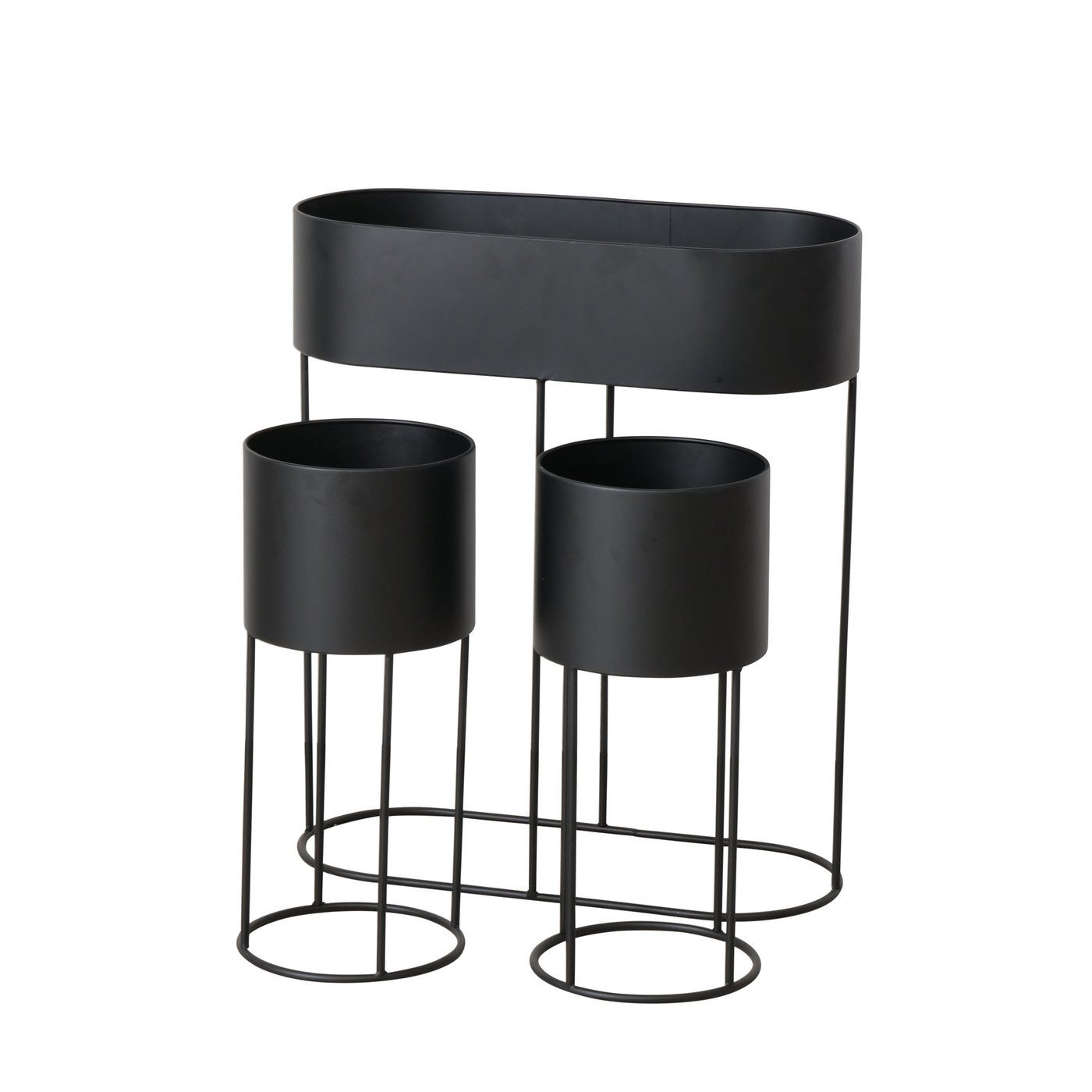 BOLTZE Übertopf Aurela Übertopf Set 3-teilig, Metall, Schwarz oder Beige