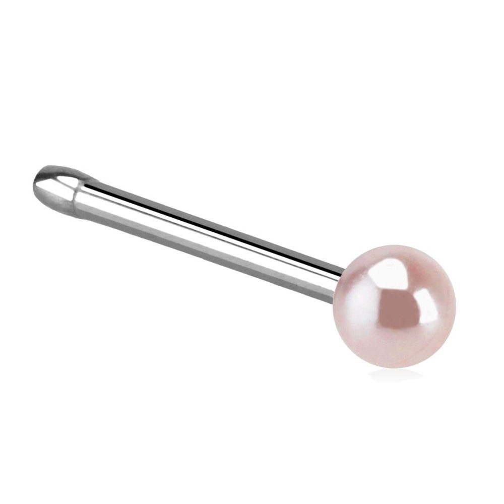 Taffstyle Nasenpiercing Piercing Nase Ohr Lippe Intim mit Perlen Kugeln, Stab Barbell Nase Nasenpiercing Nasenstecker Tragus Helix Ohrpiercing Rosa