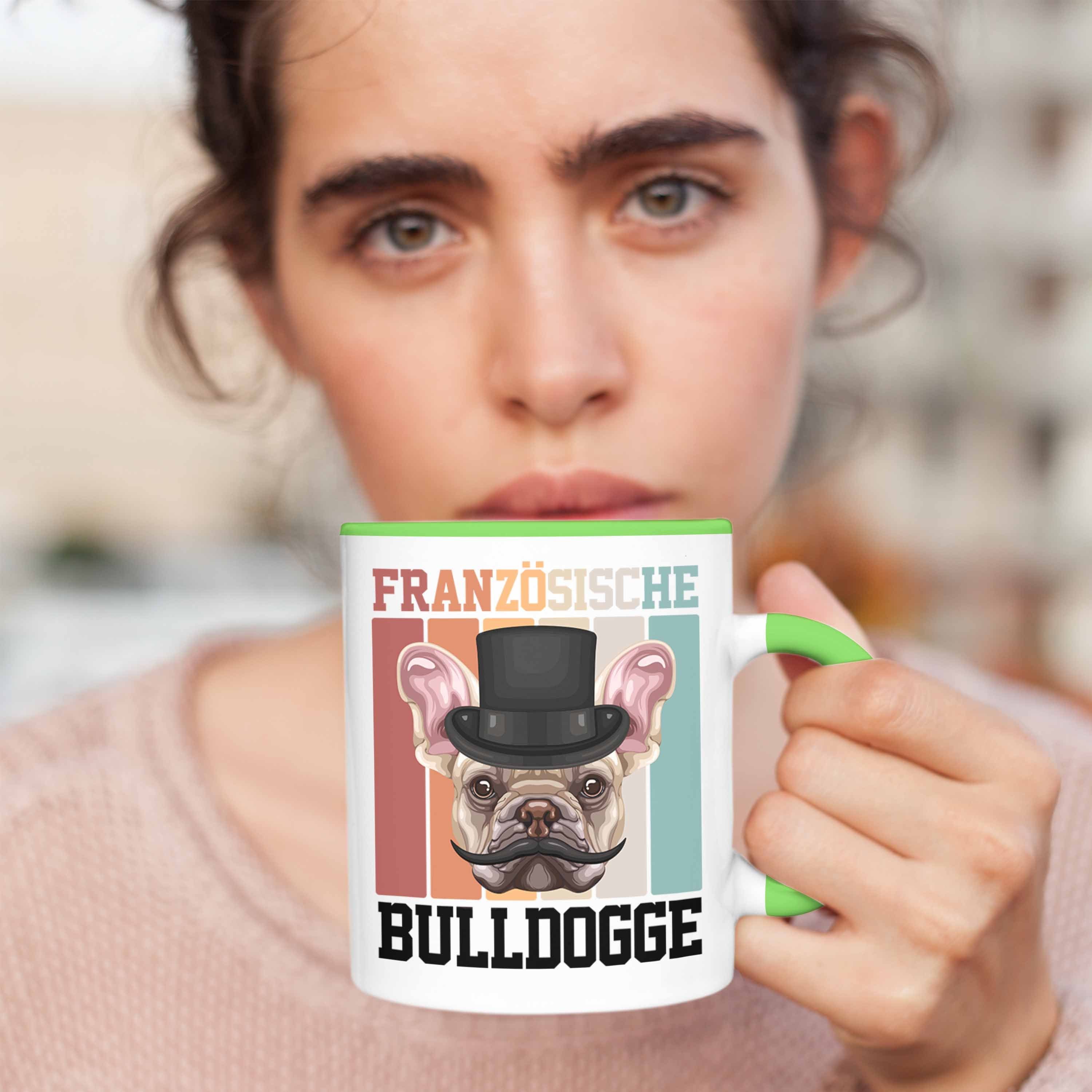 Trendation Tasse Französische Lustiger Geschen Geschenk Besitzer Grün Bulldogge Tasse Spruch