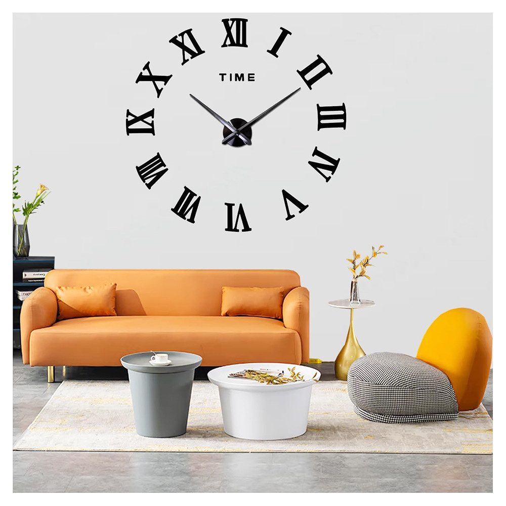 TUWENA Wanduhr DIY Wanduhren Mit 3D Visuelle Aufkleber, Mute große Wanduhr (Modern Design Wanduhren Geeignet für Home Dekoartikel,Büro und Hotel)