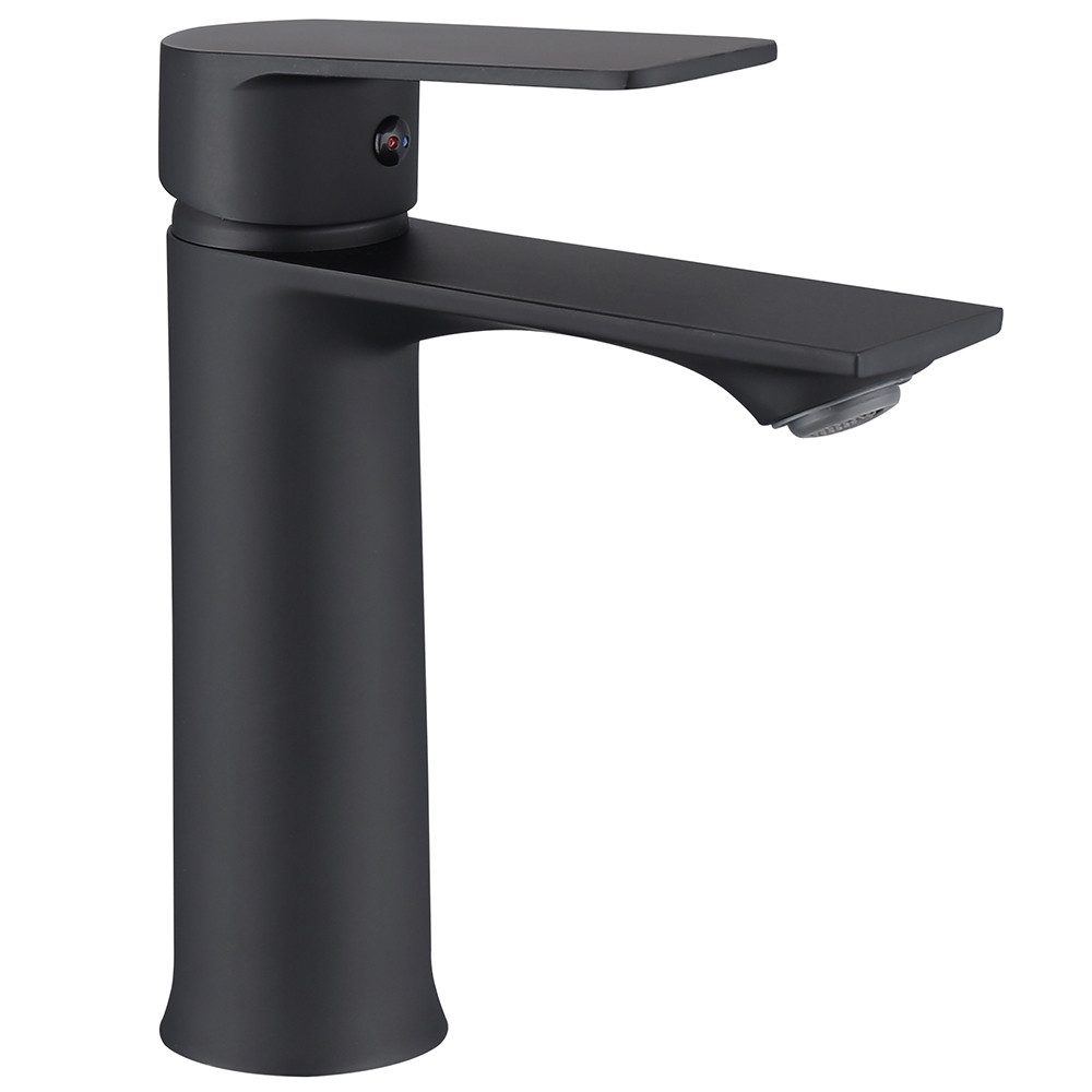 HOMELODY Waschtischarmatur schwarz waschtischarmatur bad Wasserhahn Bad Armatur (Badarmaturen mit Montage-Zubehör, 2 Stück Flexible Anschluss-Schläuche) Super Design Mischbatterie in Schwarz