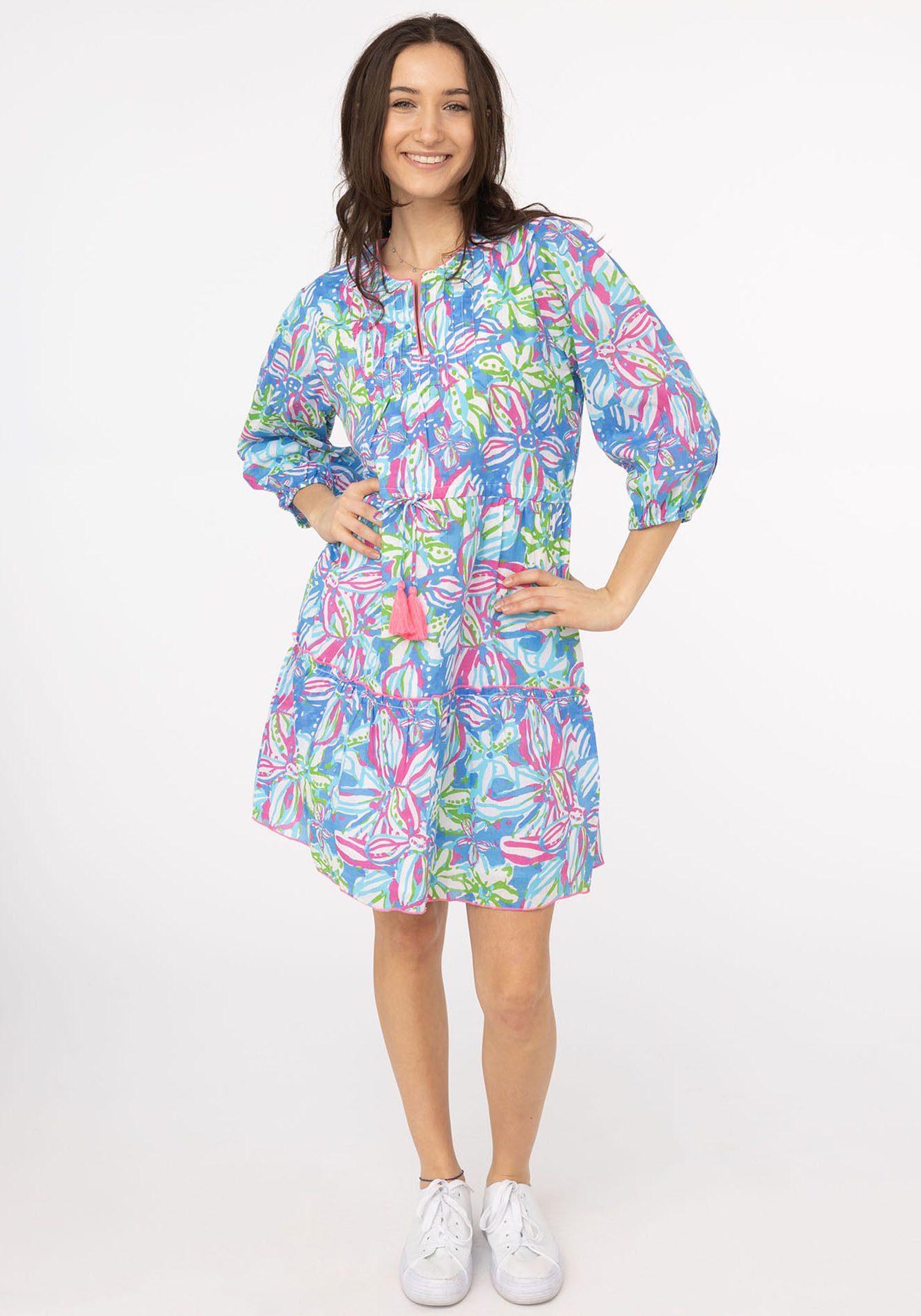 Zwillingsherz Sommerkleid "Blumentraum" mit floralem Muster, zum Binden mit günstig online kaufen