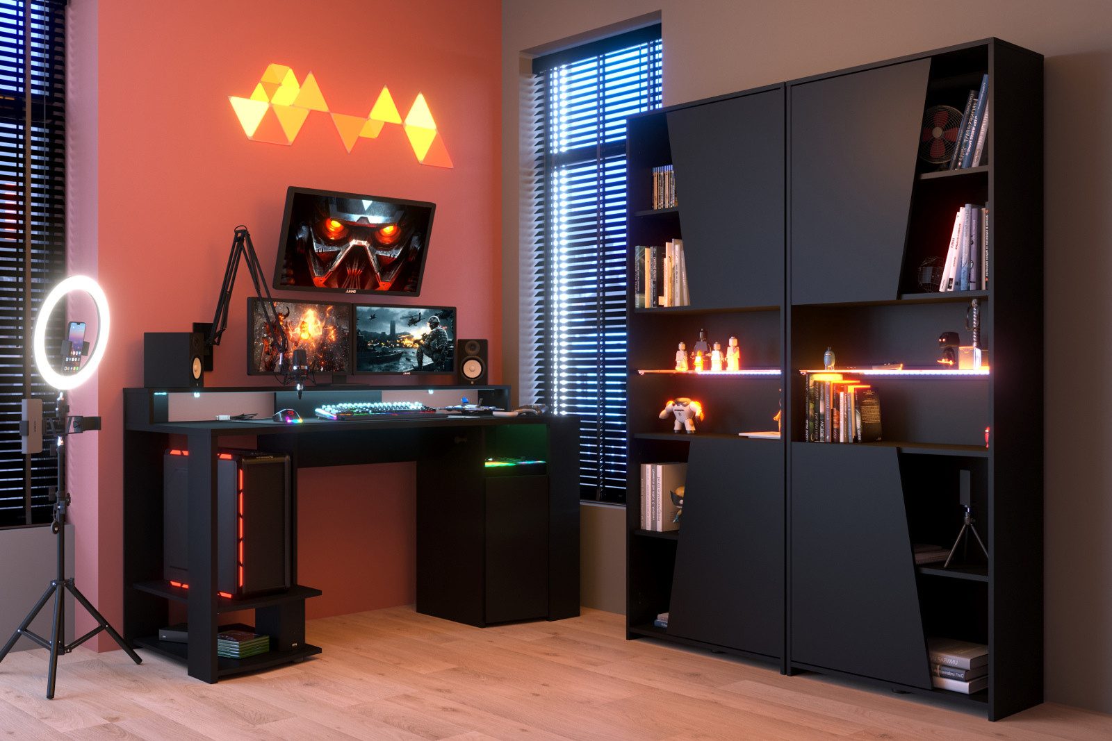 Parisot Jugendzimmer-Set Gaming, (in matt schwarz, günstig online kaufen
