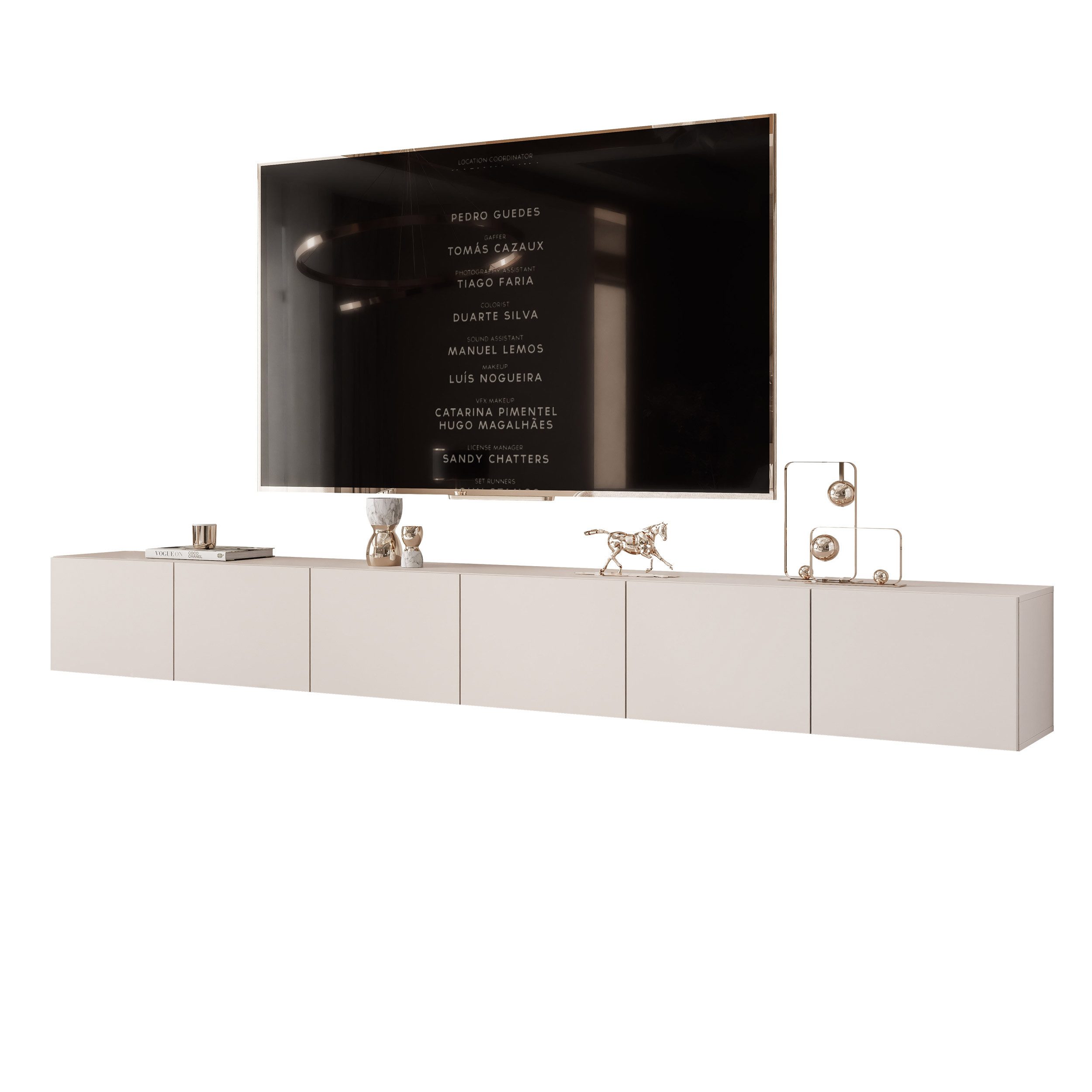 yourhouse24 Lowboard TV ANGEL 300 mit LED-Beleuchtung – Griffloses Design