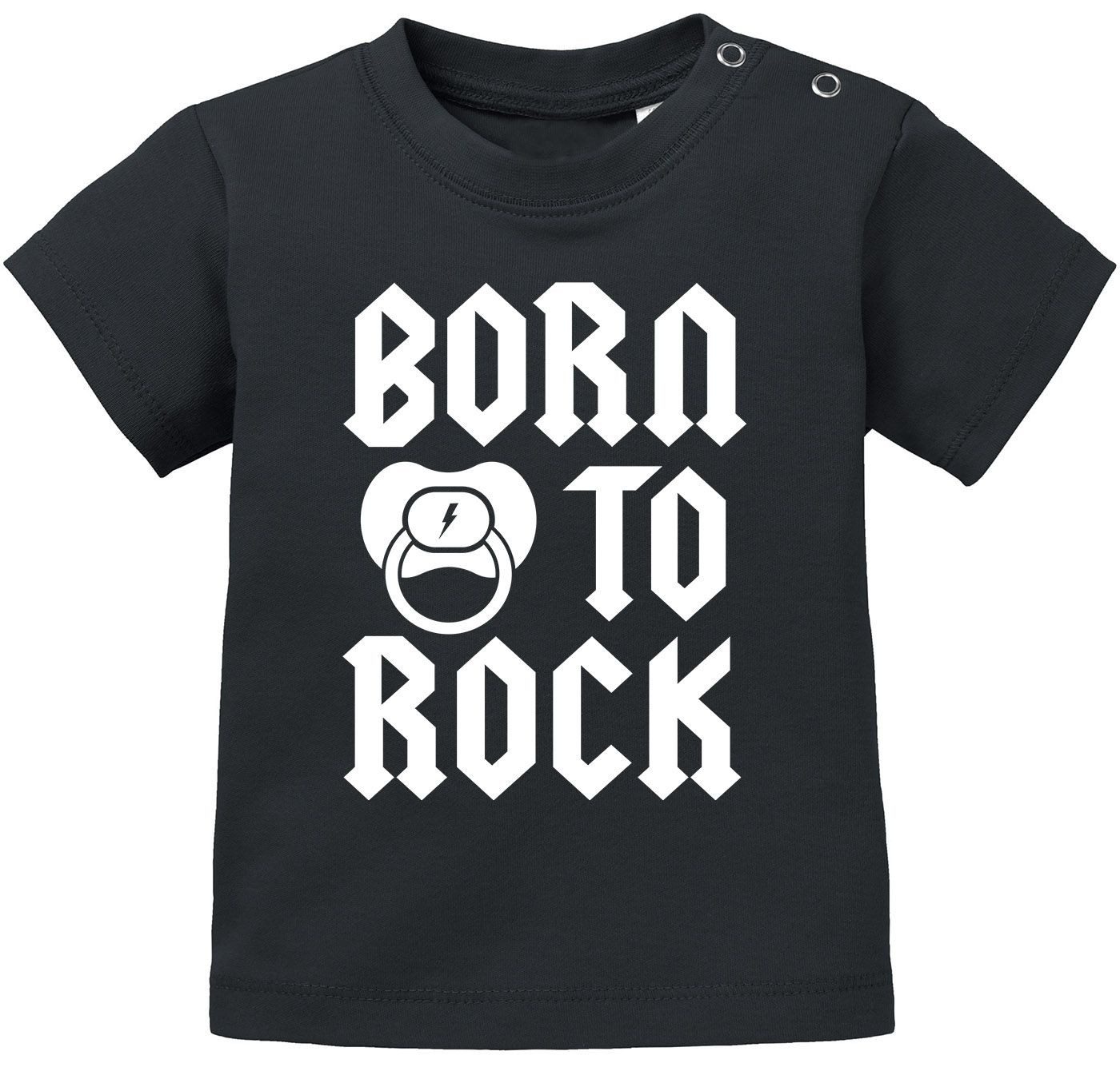Print-Shirt Baby T-Shirt kurzarm Babyshirt Born to Rock Hardrock Heavy Metal