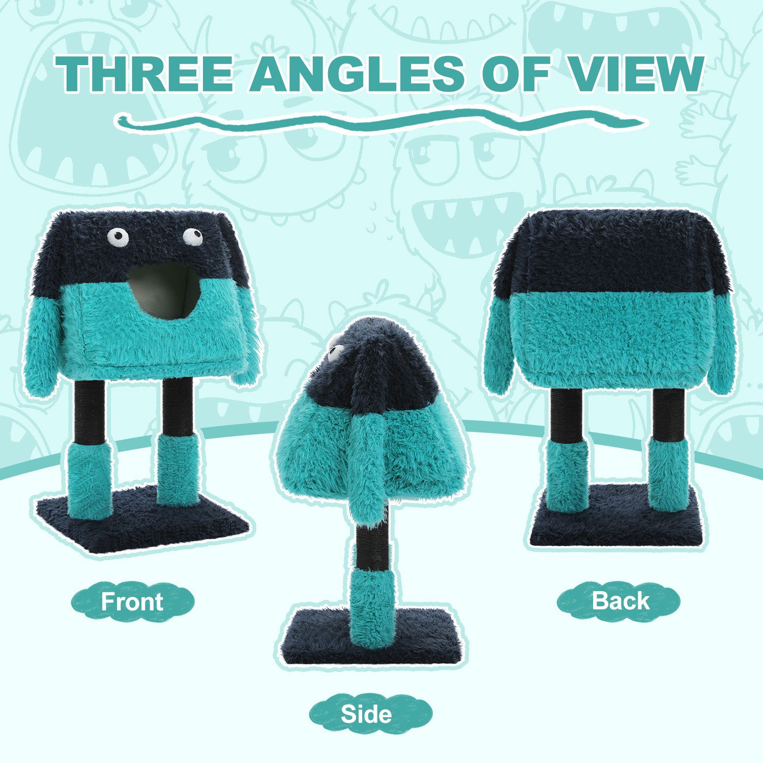 Purpurra Kratzbaum Räumungsverkauf Monster-Kollektion, 70/105 cm