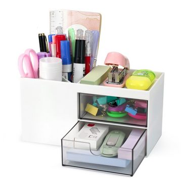 MDHAND Make-Up Organizer Make-up-Aufbewahrung, Schminktischbox, 1-tlg., für Kommode, Schlafzimmer, Badezimmer, Weiß