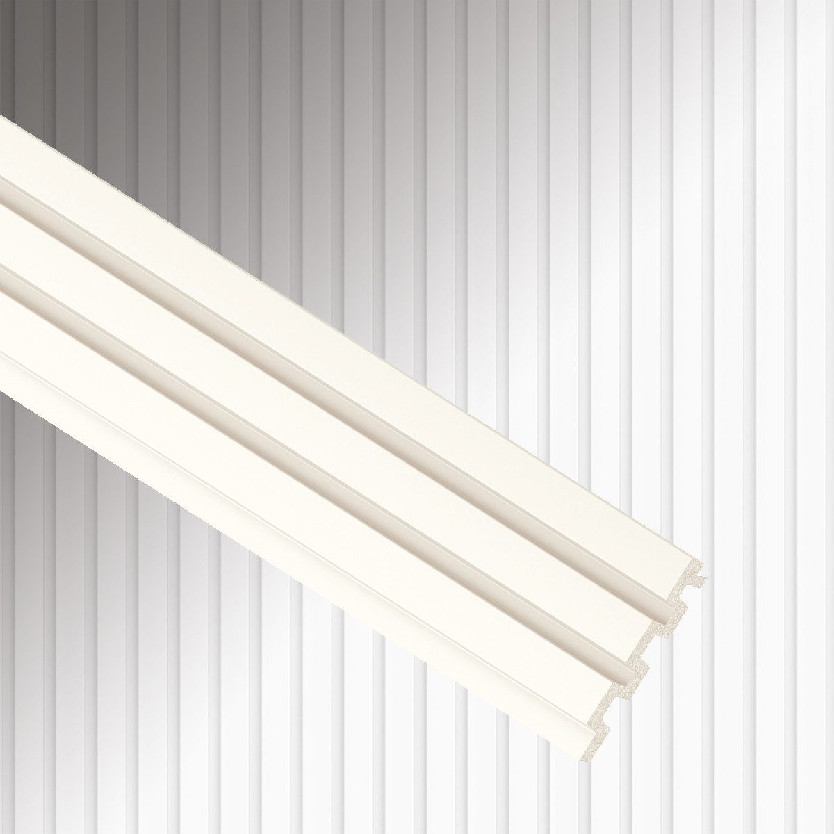 Vox Wandpaneel Lamellenpaneel Linerio M-LINE 0,32 qm Akustikpaneel Stück 2,65 m white, BxL: 12x265 cm, 0,32 qm, (1 Stück=265 x 12,2 cm, 1 Stück) wasserfeste, schallreduzierende Wandverkleidung mit 3-D-Effekt