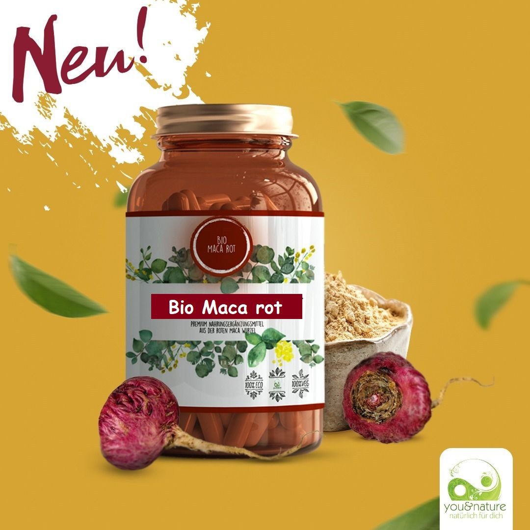 You&Nature Bio MACA rot 500 mg 300 Tabletten 100% Rotes Maca-Wurzelpulver Tabletten, 300 St., 150 g, Maca rot, vegan, bio