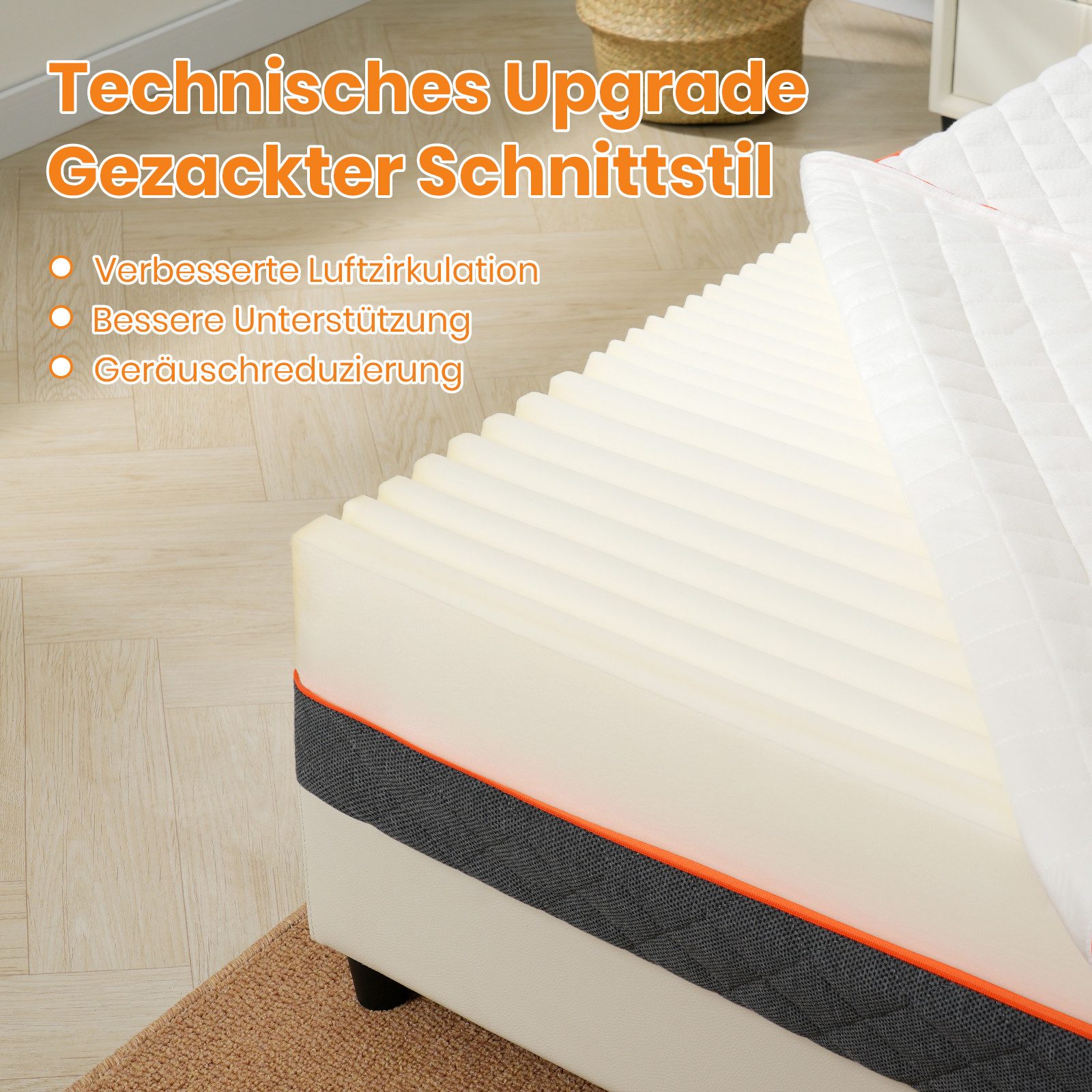 Kaltschaummatratze Matratze 90x200, Härtegrad H2/H3, 18 cm Höhe mit atmungsaktivem Bezug, Good Nite, 18 cm hoch, 200 × 90 × 19 cm (L × B × H) – Bild 3 von 5