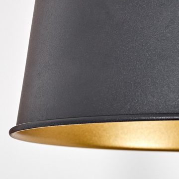 hofstein Stehlampe moderne Stehlampe aus Metall/Holz in Nickel-Antik/Natur/Schwarz/Gold, ohne Leuchtmittel, verstellbarer Schirm, Fußschalter, Ablageflächen, Höhe 164cm, 1x E27