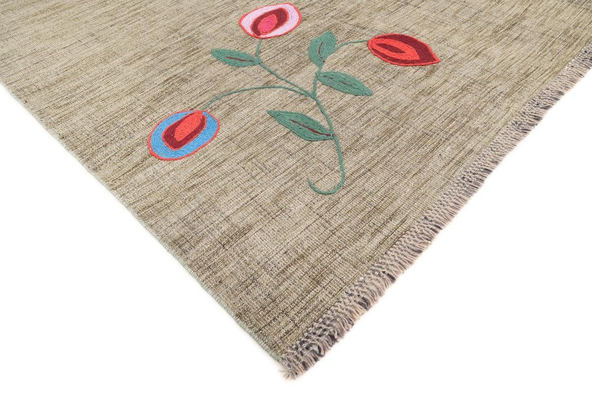 mm Orientteppich rechteckig, Orientteppich, Handgewebter Nain Kelim Flower Afghan 163x241 3 Trading, Höhe: