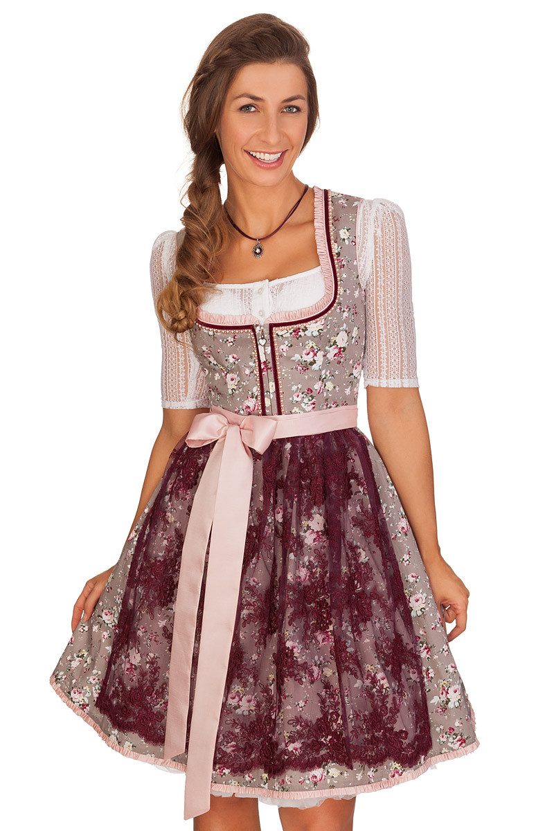 Dirndl Mini Dirndl 2tlg. - FLORI - grau