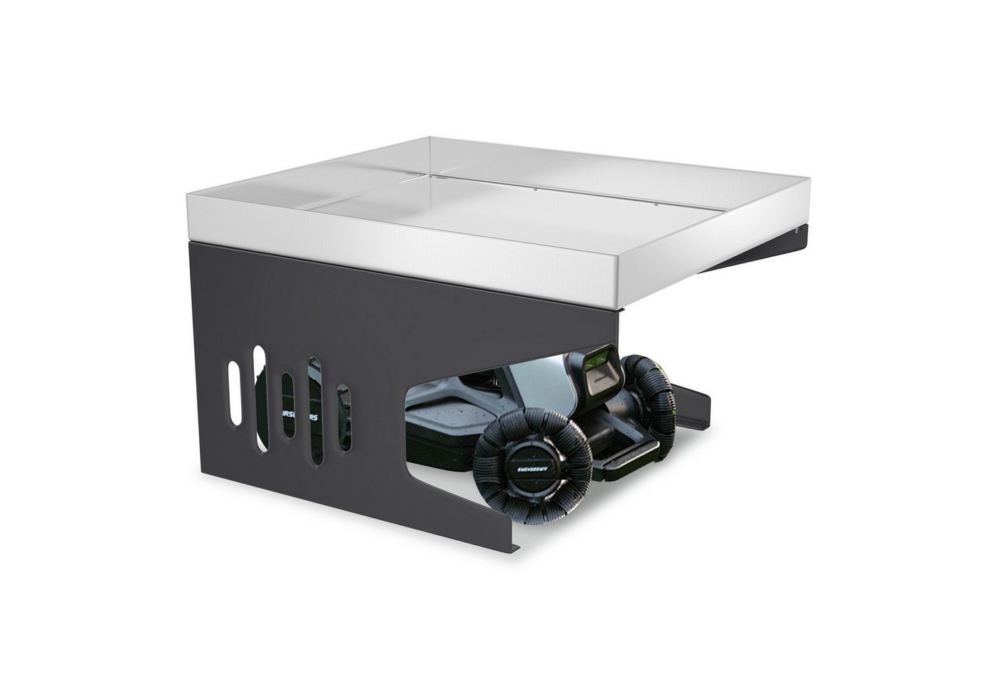 AUFUN Mähroboter-Garage Stahl Rasenmäher Carport Überdachung Sonnen- und Regenschutz, für Rasenmähroboter Rasenroboter, 70 x 60 x 43 cm silberfarben AUFUN Mähroboter-Garage Stahl Rasenmäher Carport Überdachung Sonnen- und Regenschutz, für Rasenmähroboter Rasenroboter, 70 x 60 x 43 cm silberfarben