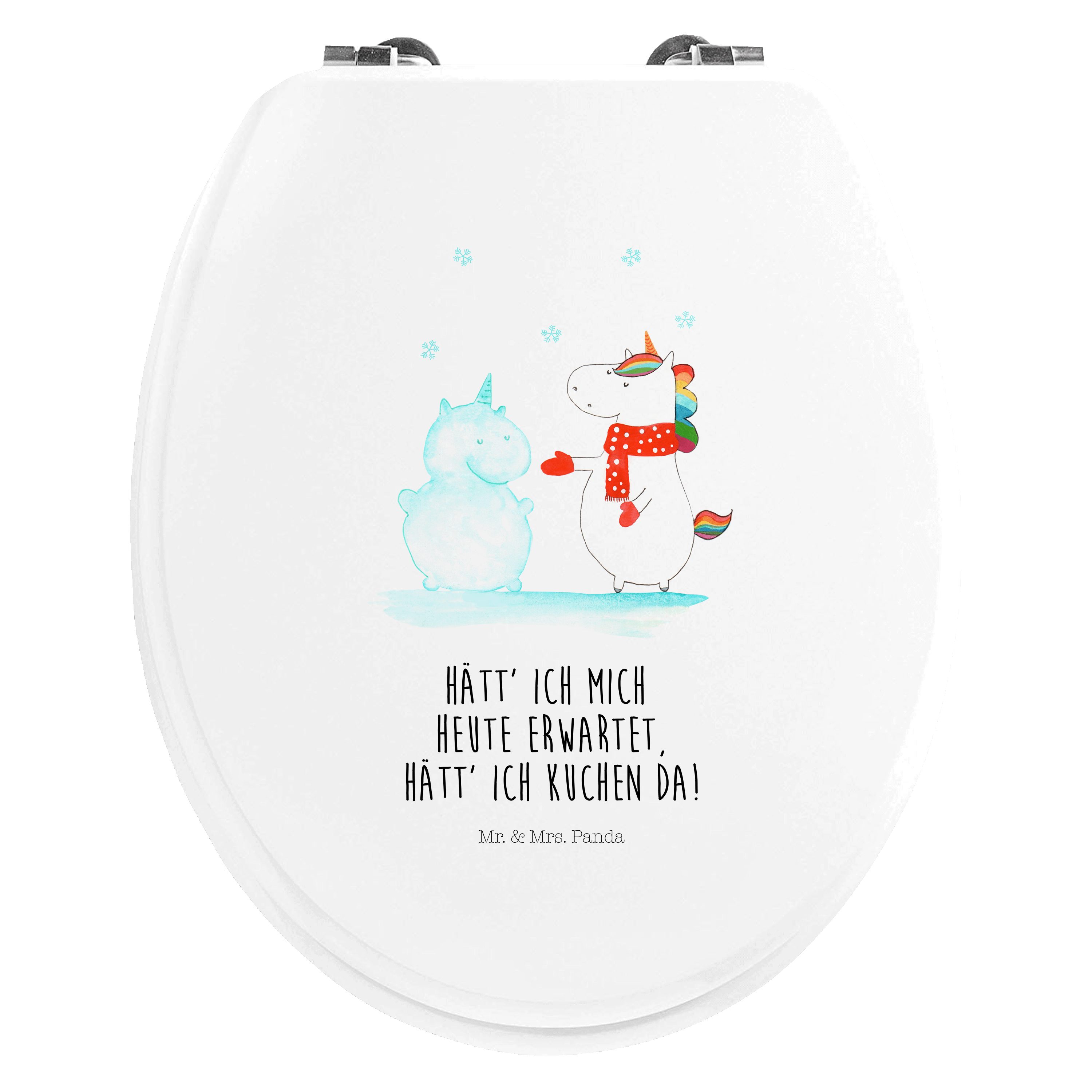 WC-Sitz Einhorn Schneemann - Weiß - Geschenk, Toilette, Klobrille, Toilettend