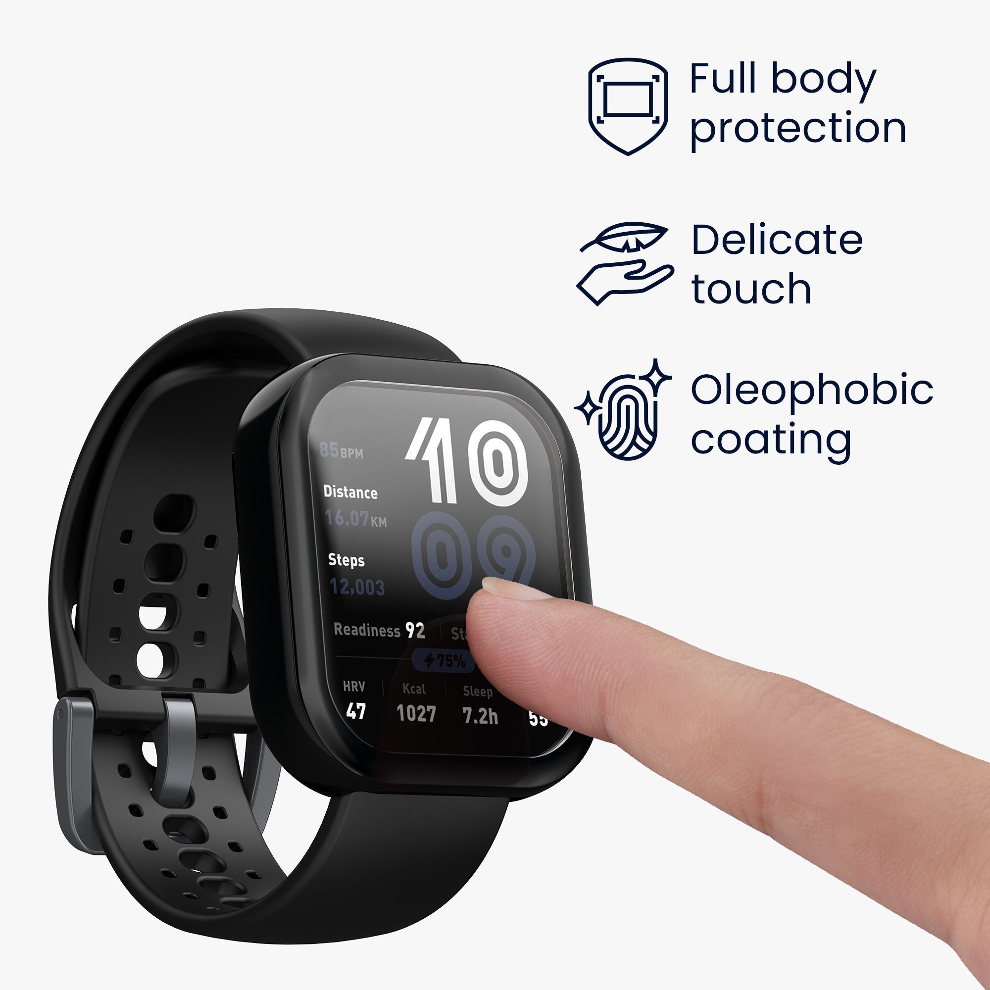 kwmobile Smartwatch-Armband 2x Silikon Hülle für Amazfit Bip 6, Schutzhülle Fullbody Display Cover Set aus Silikon