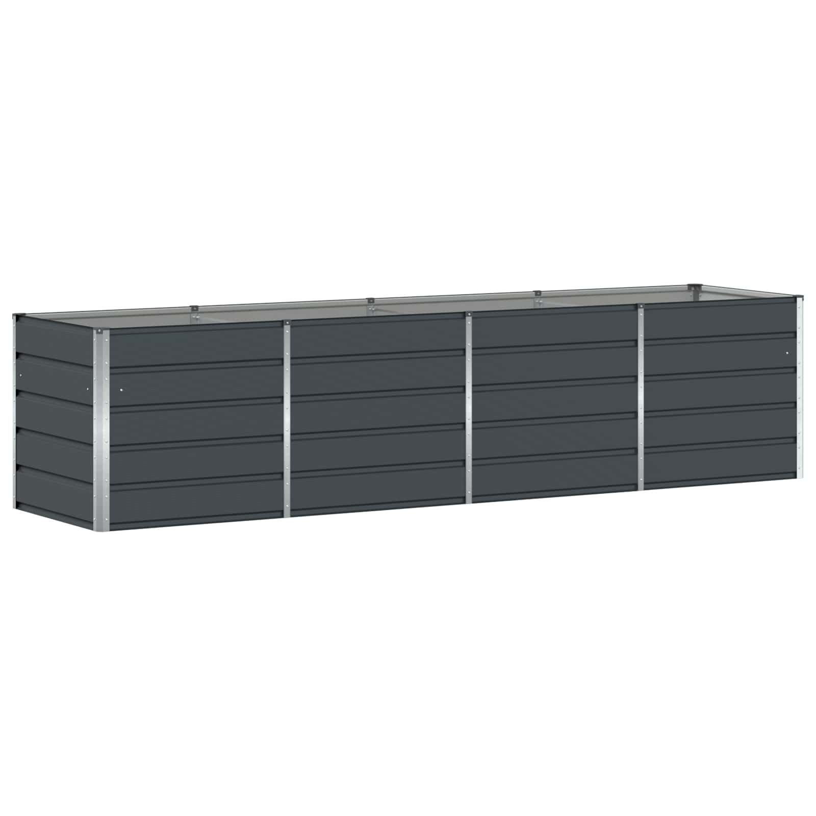 vidaXL Blumentopf Pflanzkübel Anthrazit 320 x 80 x 75 cm Stahl (1 St)