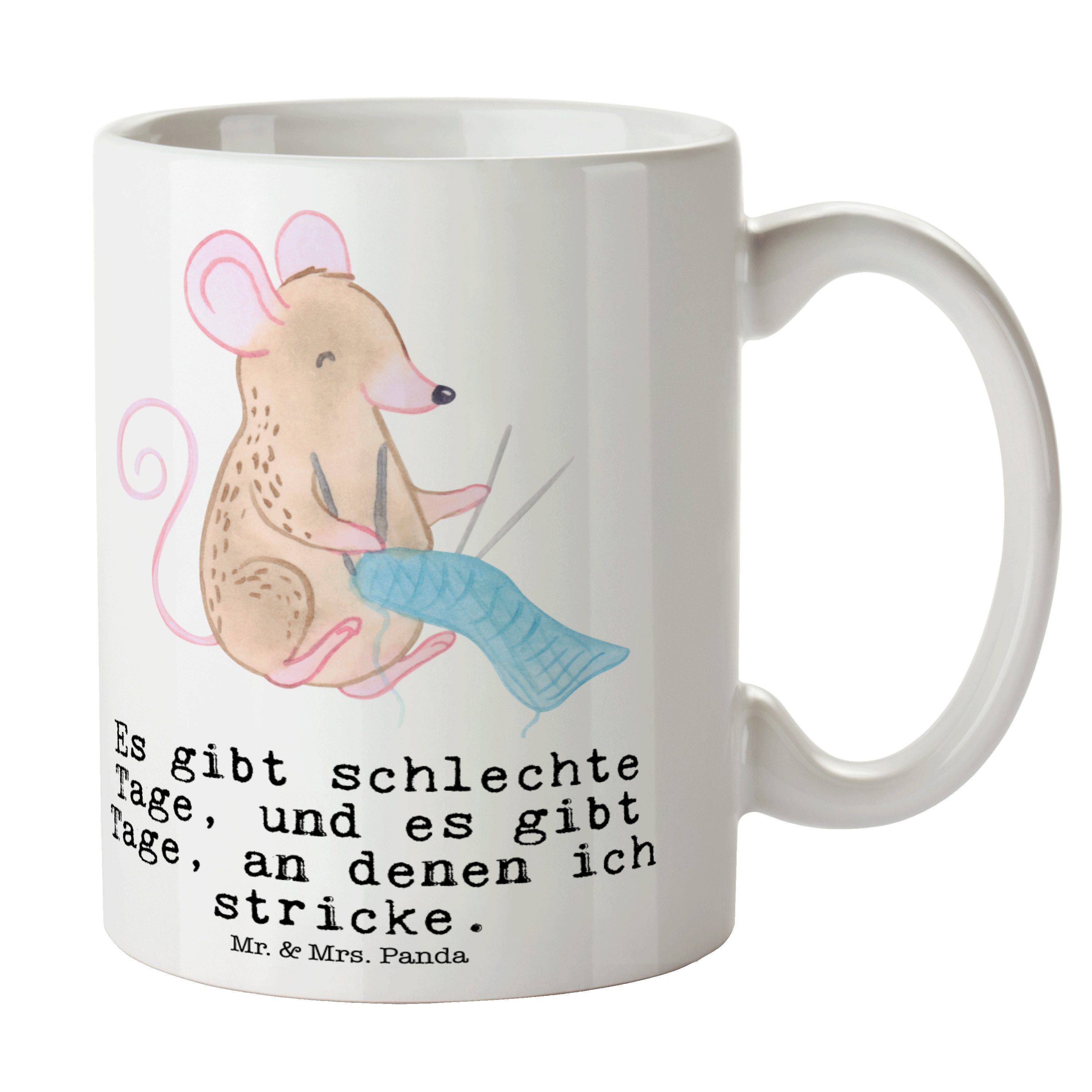 Geschenk, Tasse Panda Mrs. Sportart, Tage Becher, Mr. Weiß - Maus & Keramik Stricken - Ta, Teebecher,
