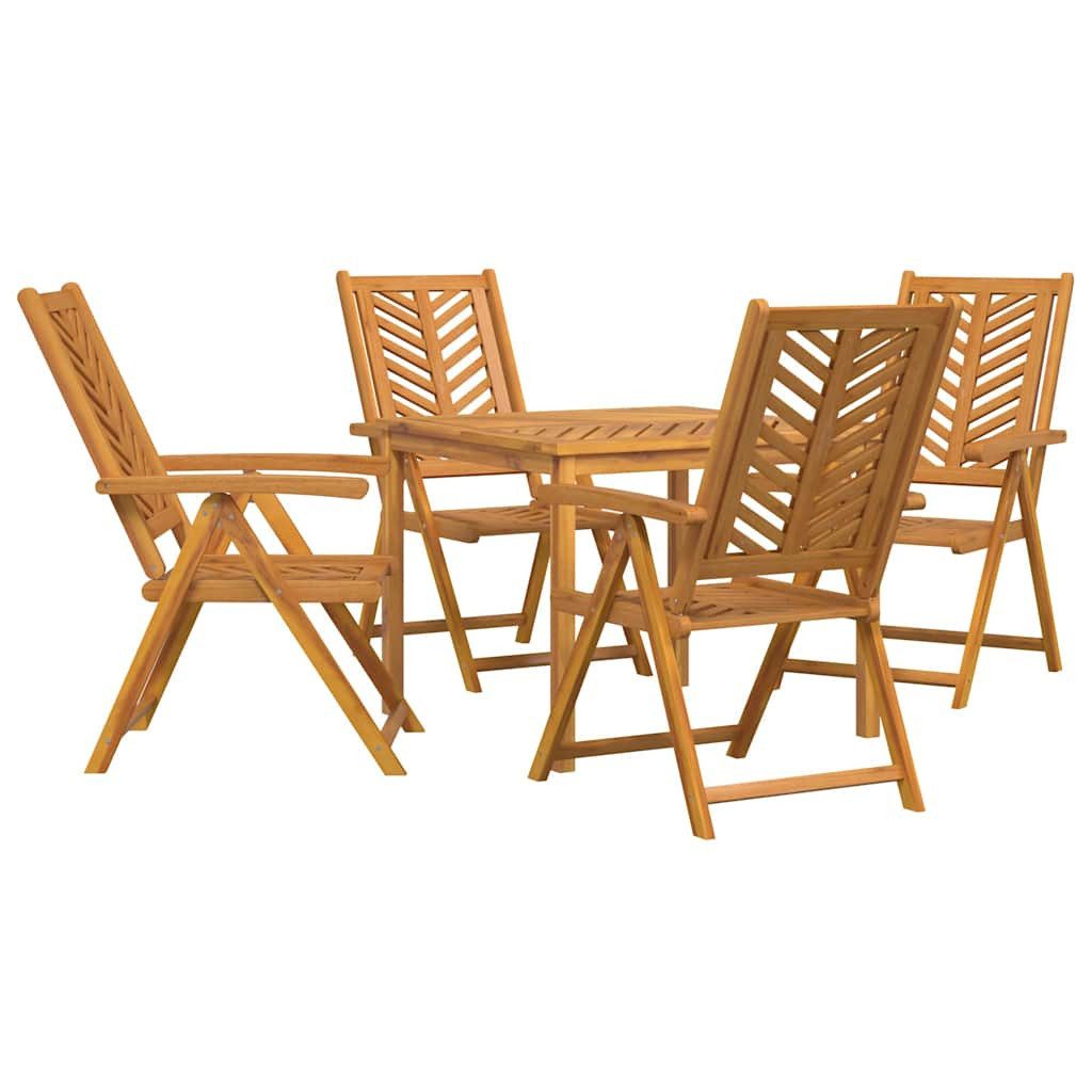 vidaXL Gartentisch Garten Essgruppe 5 Stk. Braun Massivholz (5-St)