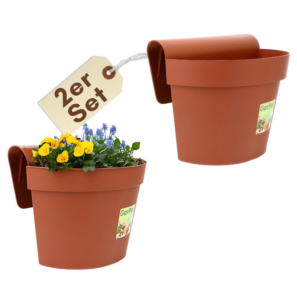 GarPet Balkonkasten 2er Set Geländertopf Balkon Wasserspeicher Blumentopf T günstig online kaufen