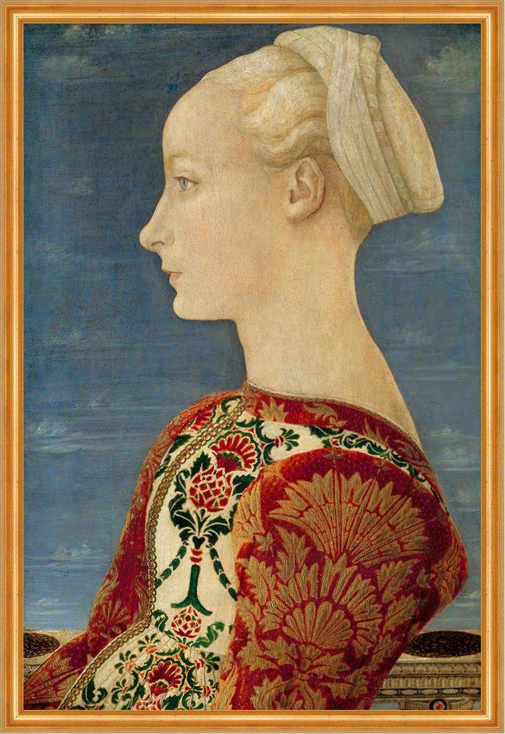 Kunstdruck Profile Portrait of a Young Lady Antonio Pollaiuolo Frauen Kleid B A2, (1 St)