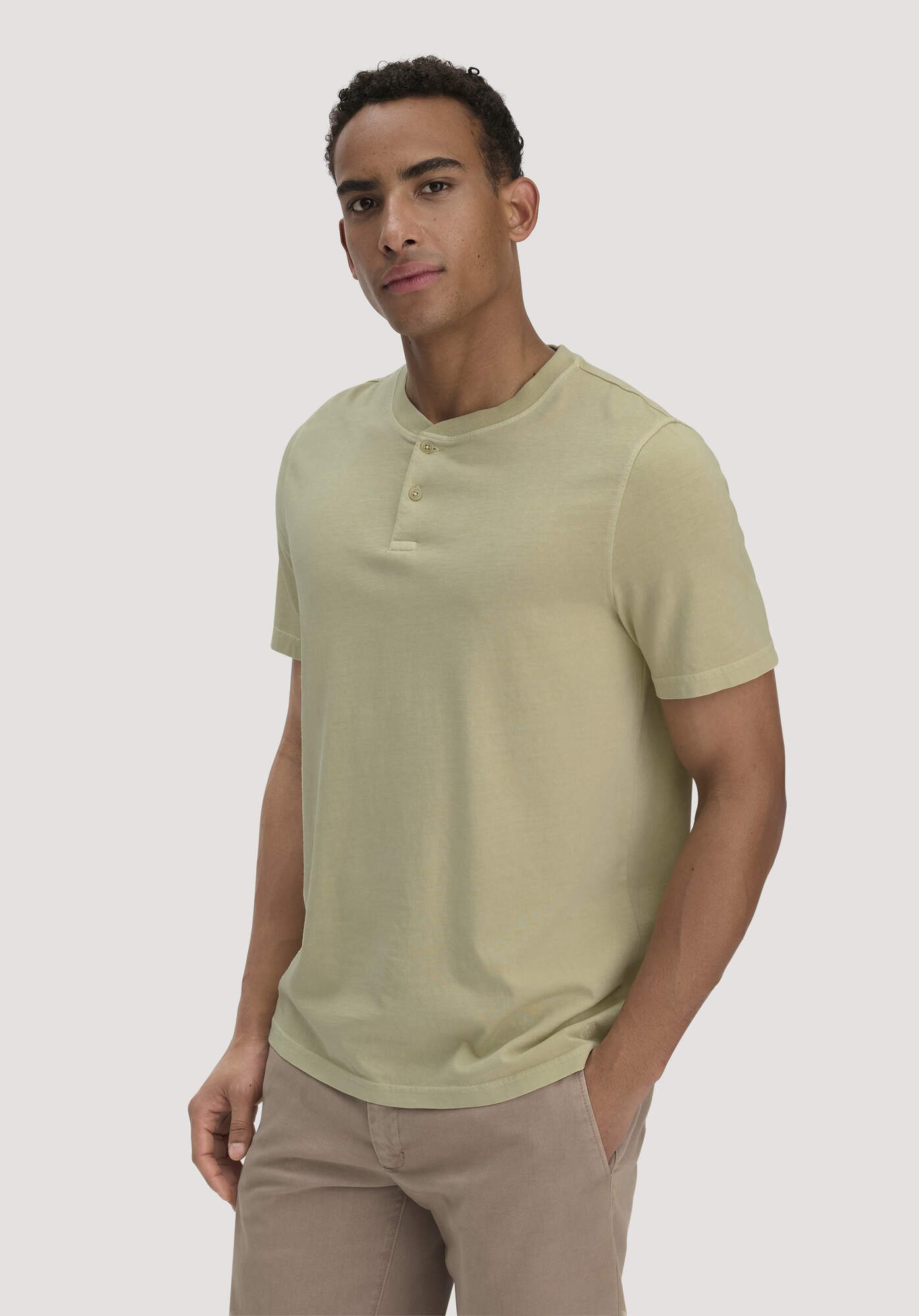 Hessnatur T-Shirt Heavy Jersey Henley Relaxed aus reiner (1-tlg)