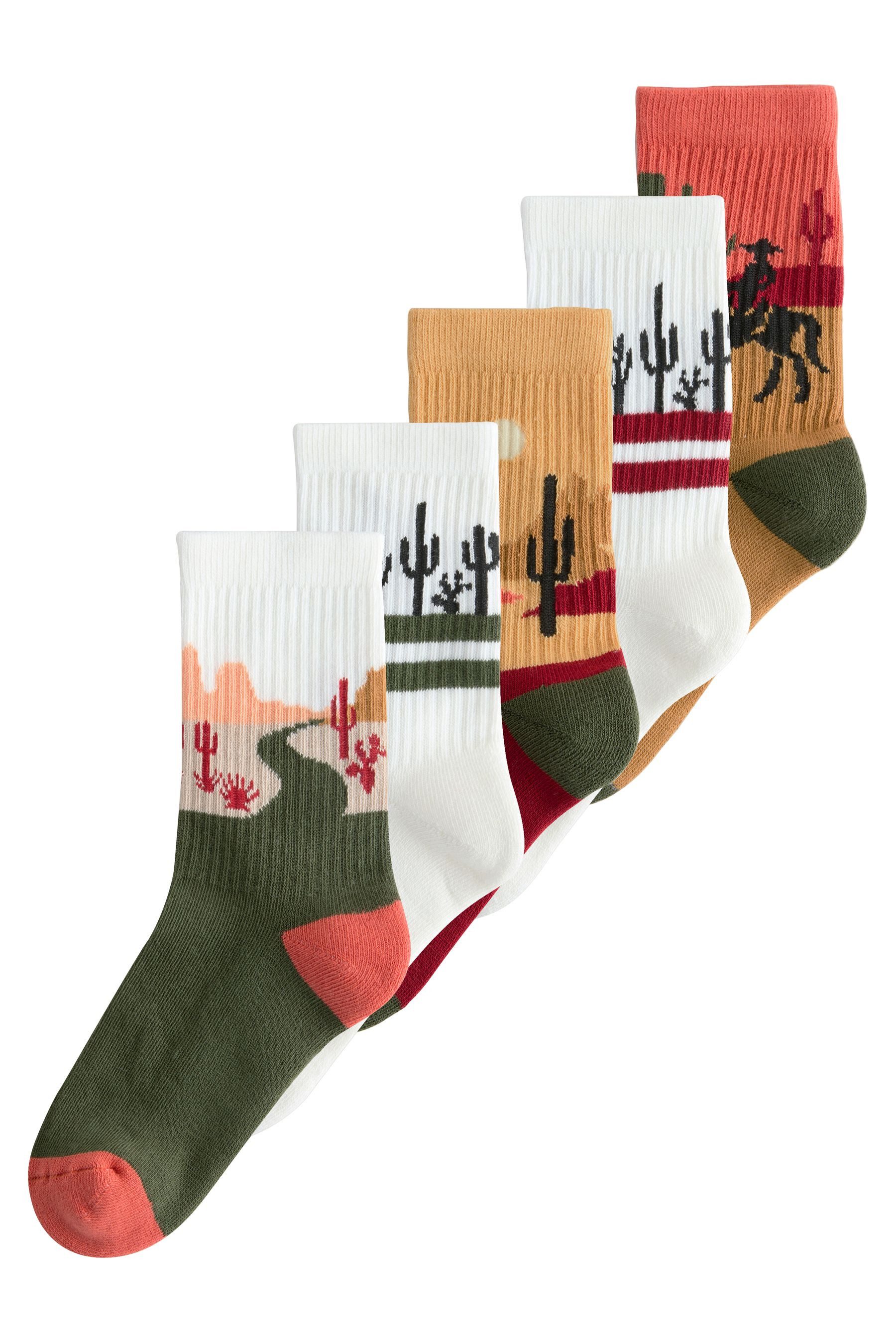 Next Kurzsocken Gerippte Sportsocken im 5er-Pack mit Fußbett (1-Paar)